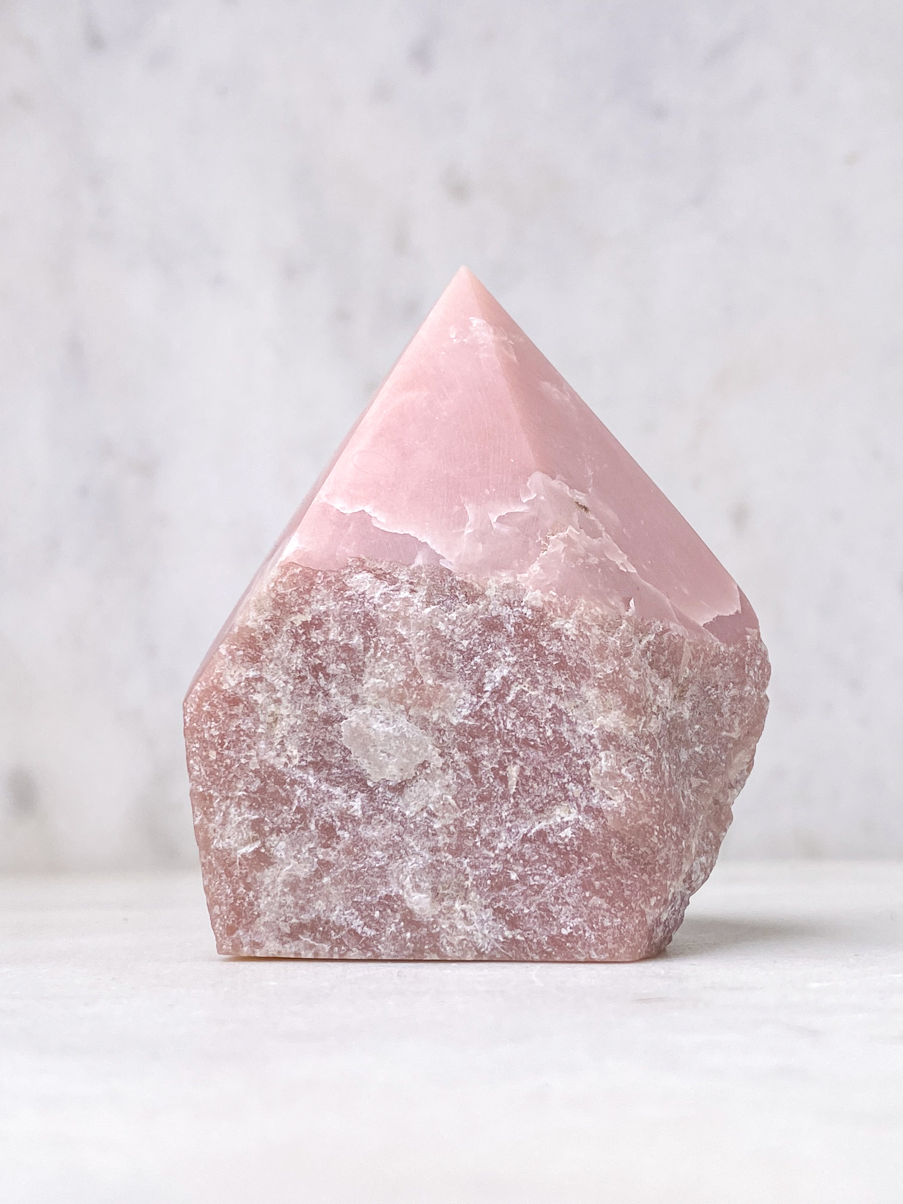 Pink Opal Med Semipoleret Spids (Nr. 4)