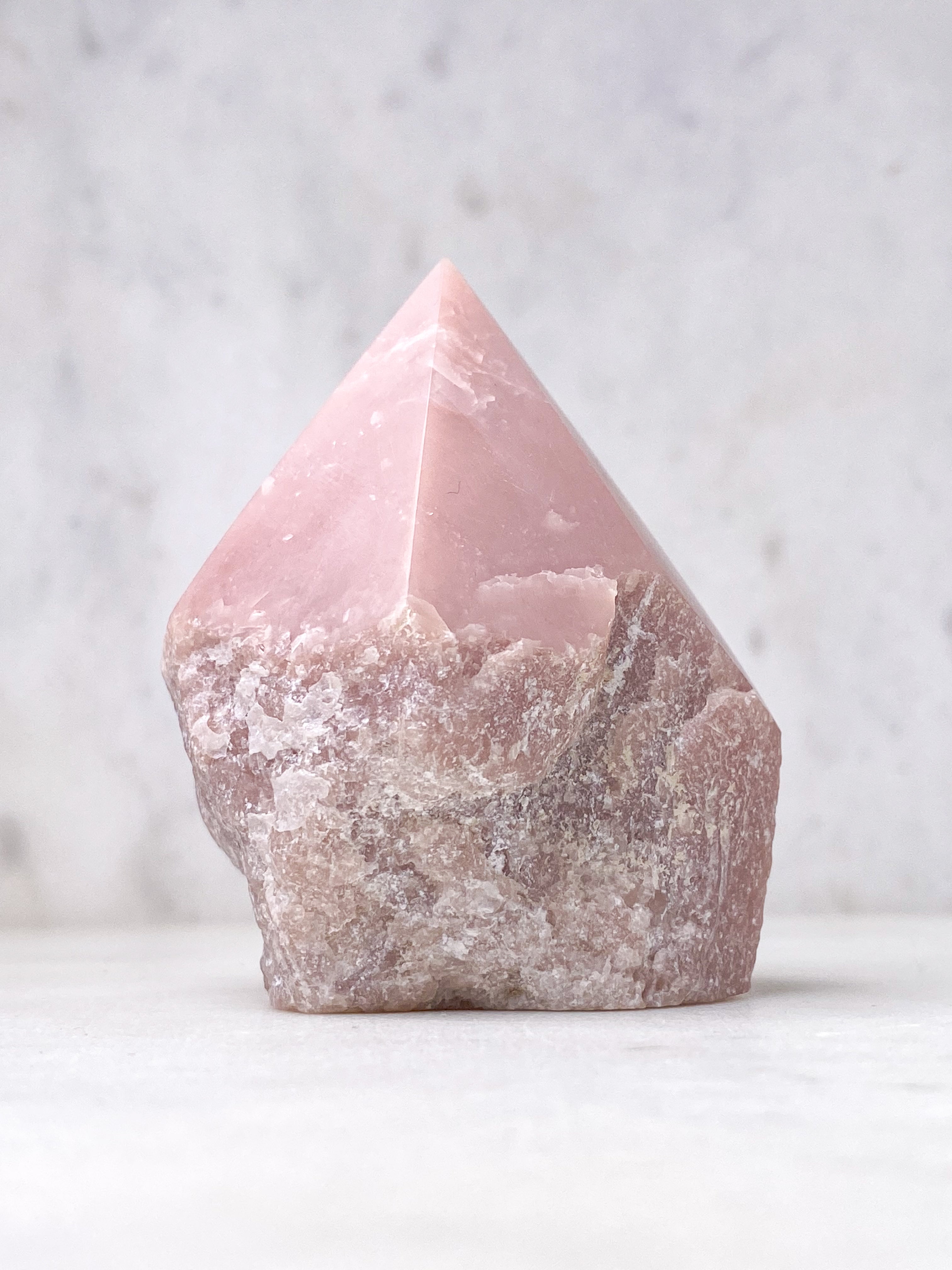 Pink Opal Med Semipoleret Spids (Nr. 4)