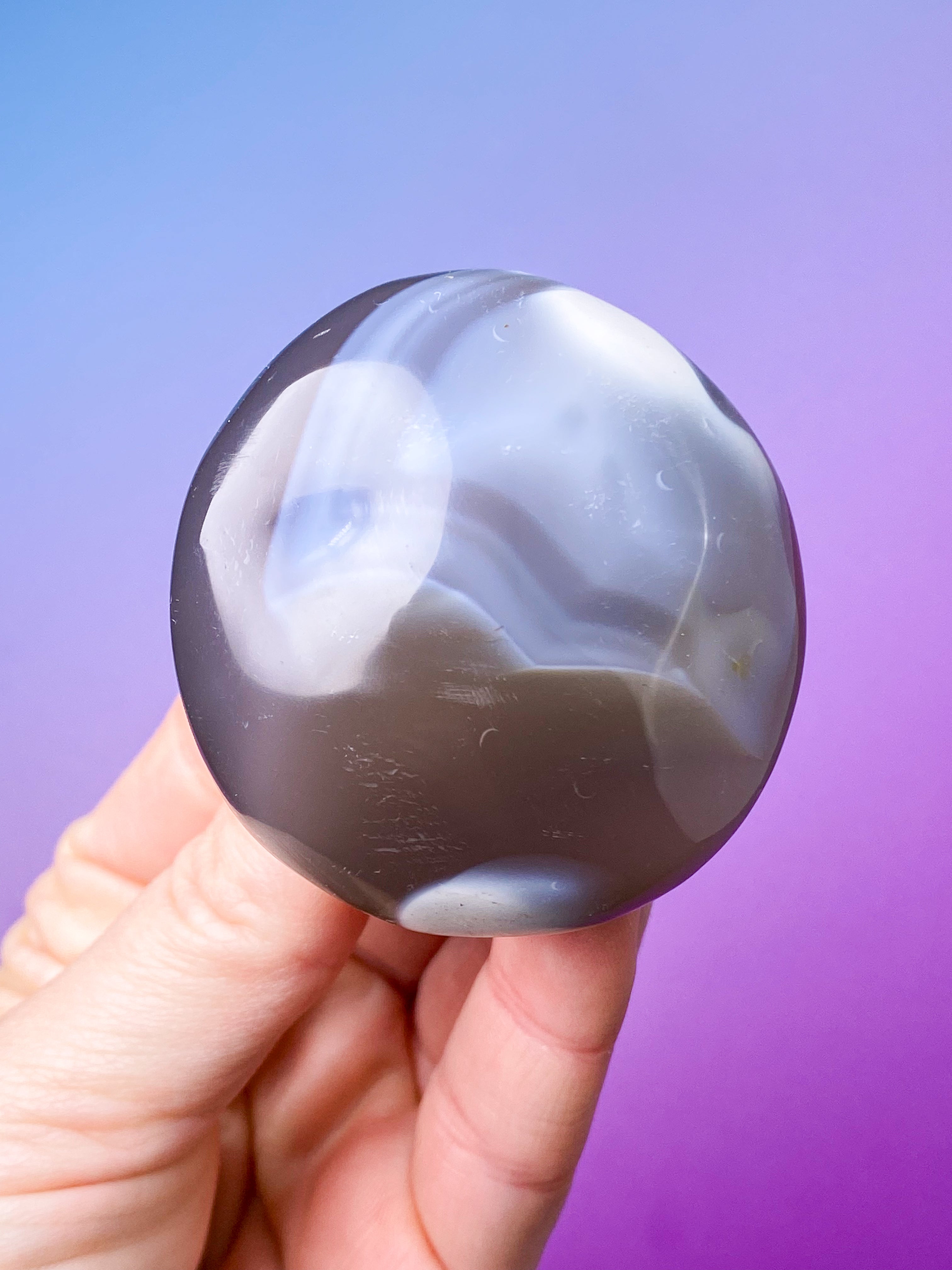 Orca Agat Palmstone (Nr. 7)