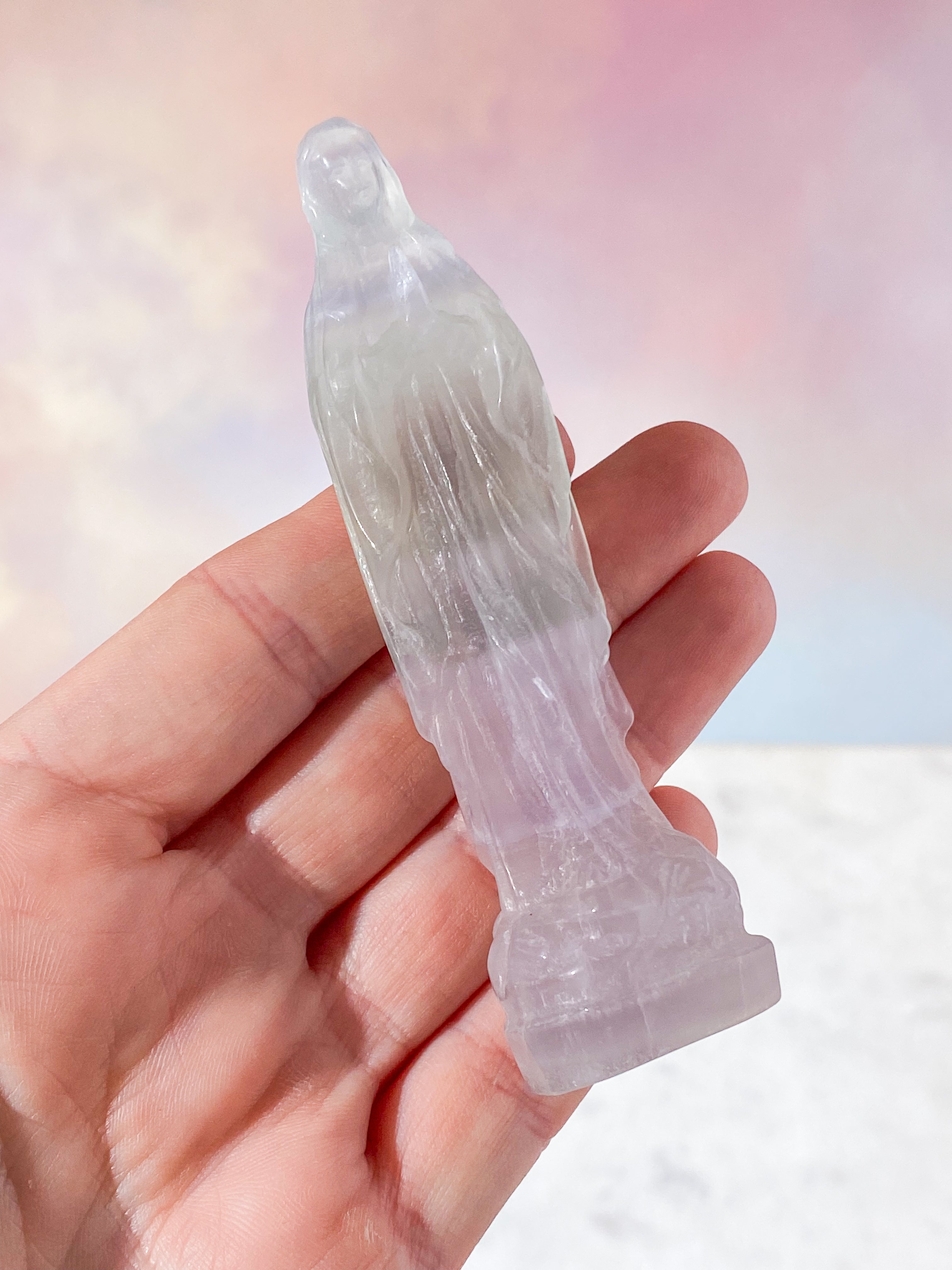 Lavendel (Yttrium) Fluorit Madonna (Nr. 3)