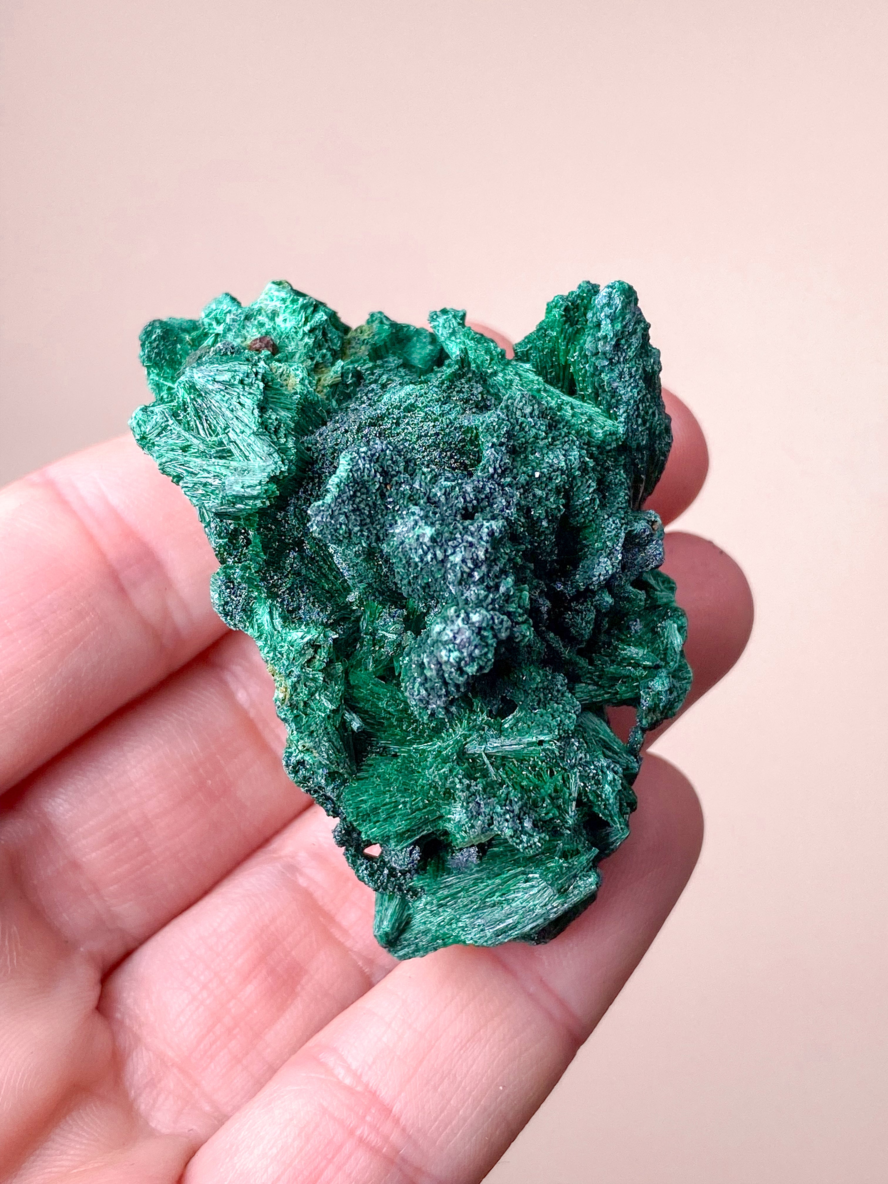 Silkesmalakitkluster (nr 18)