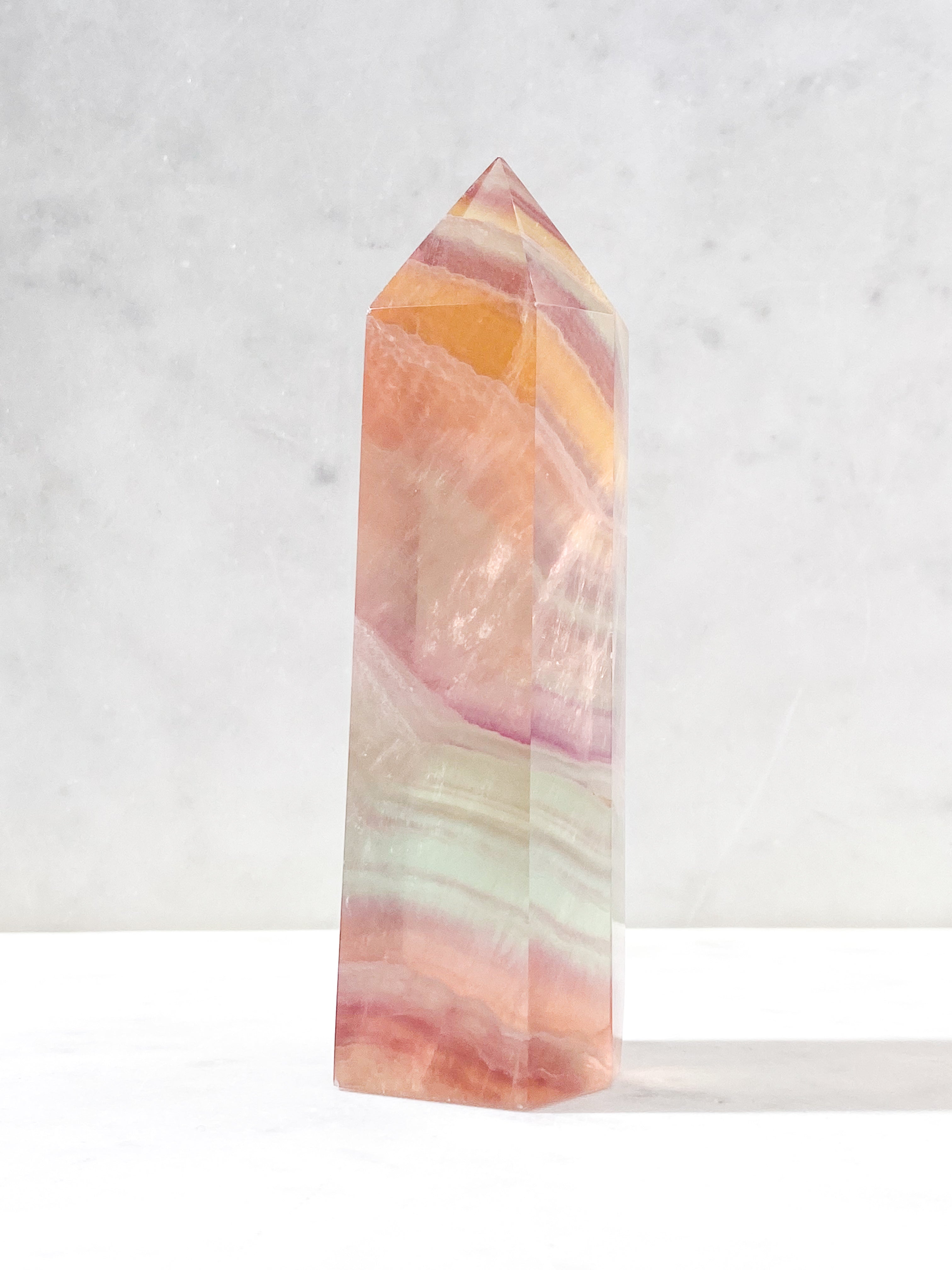 Kæmpe Candy Regnbue Fluorit Tårn (Nr. 1)