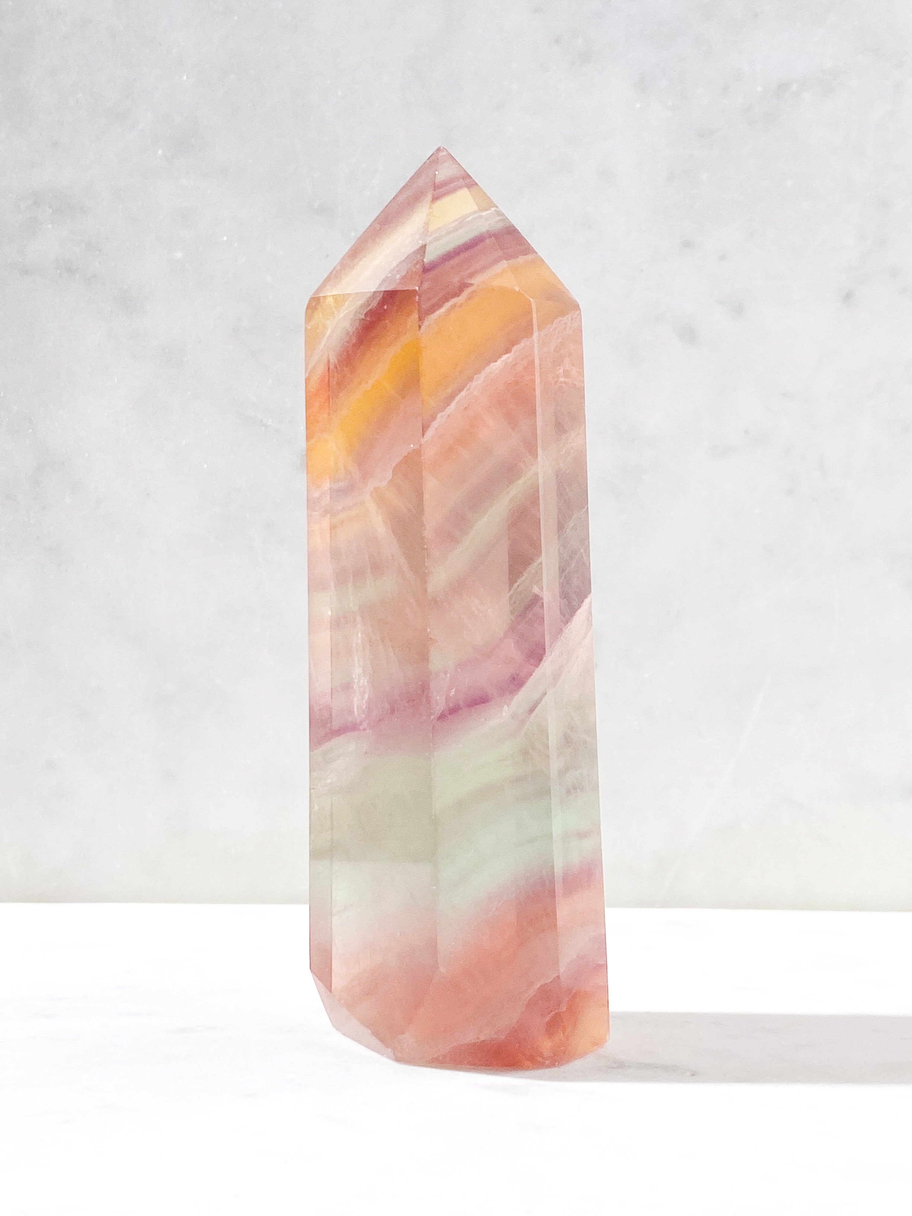 Kæmpe Candy Regnbue Fluorit Tårn (Nr. 1)