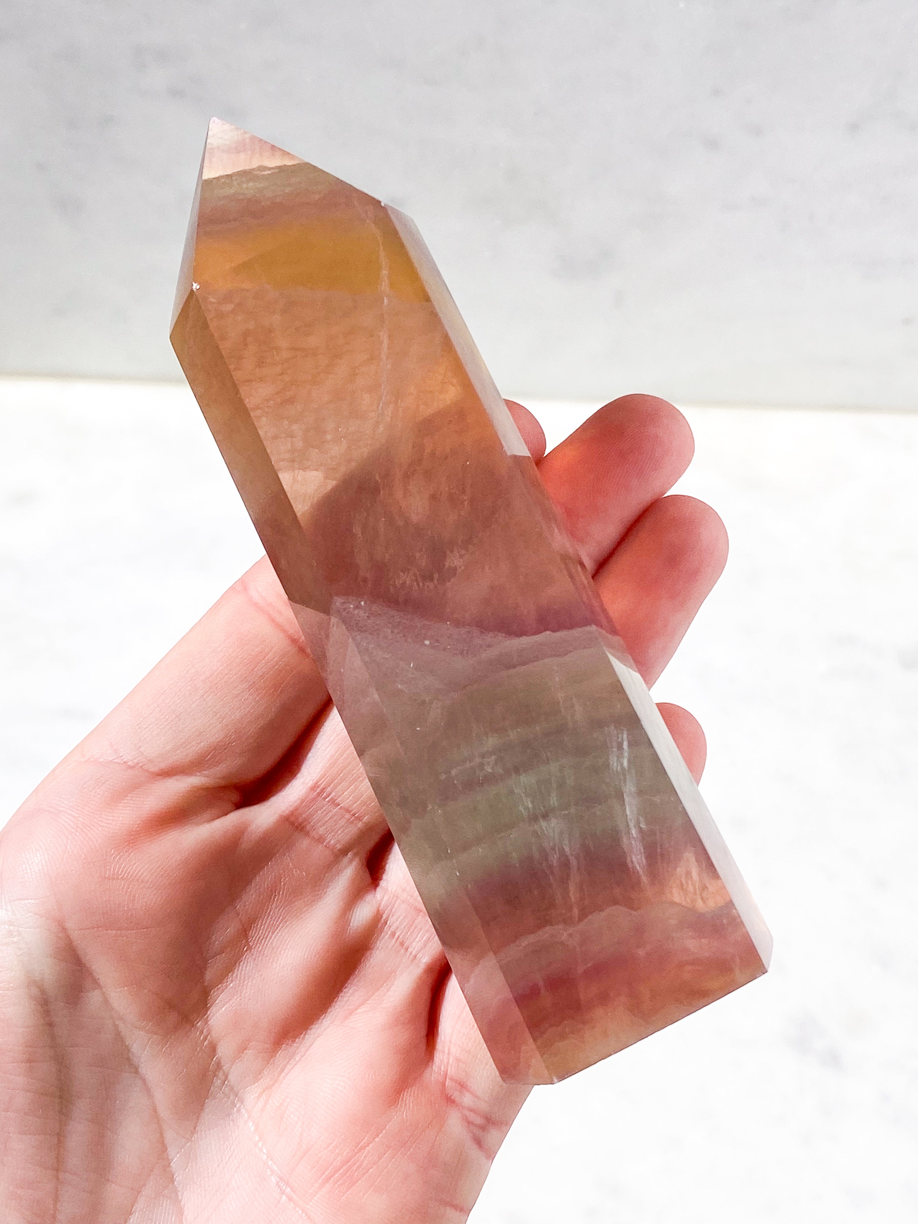 Kæmpe Candy Regnbue Fluorit Tårn (Nr. 1)