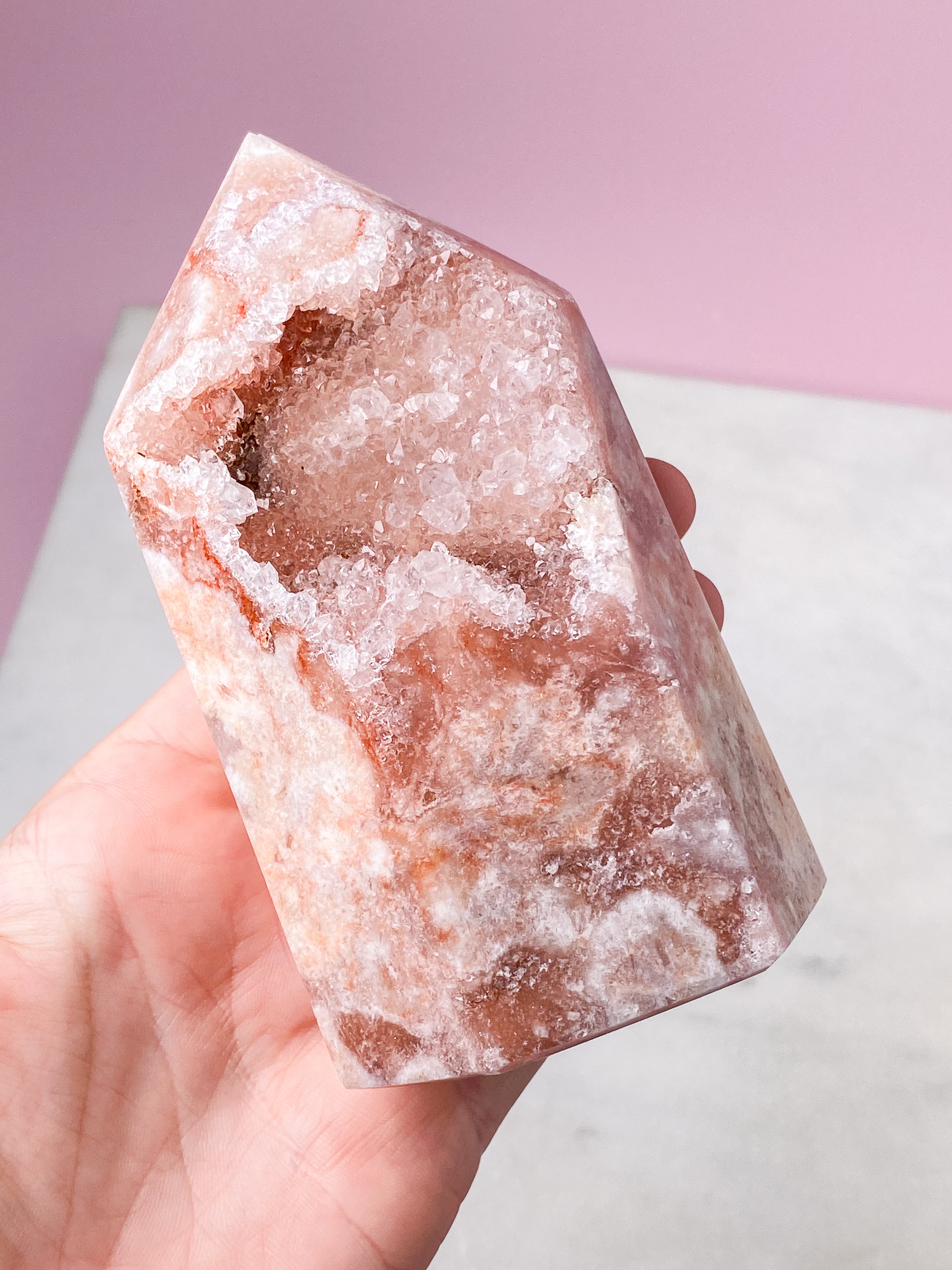 Druzy Pink Ametyst Tårn (Nr. 5)