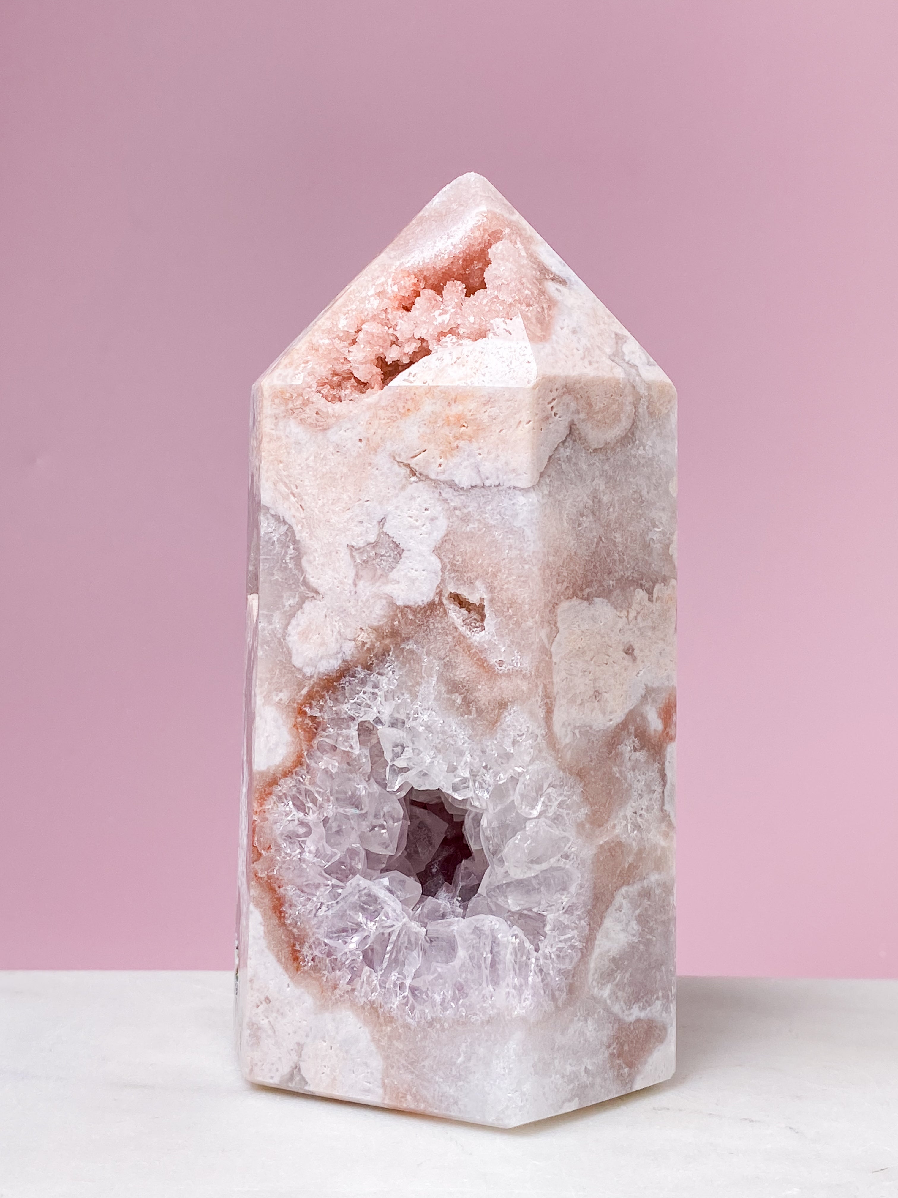 Druzy Pink Ametyst Tårn (Nr. 6)