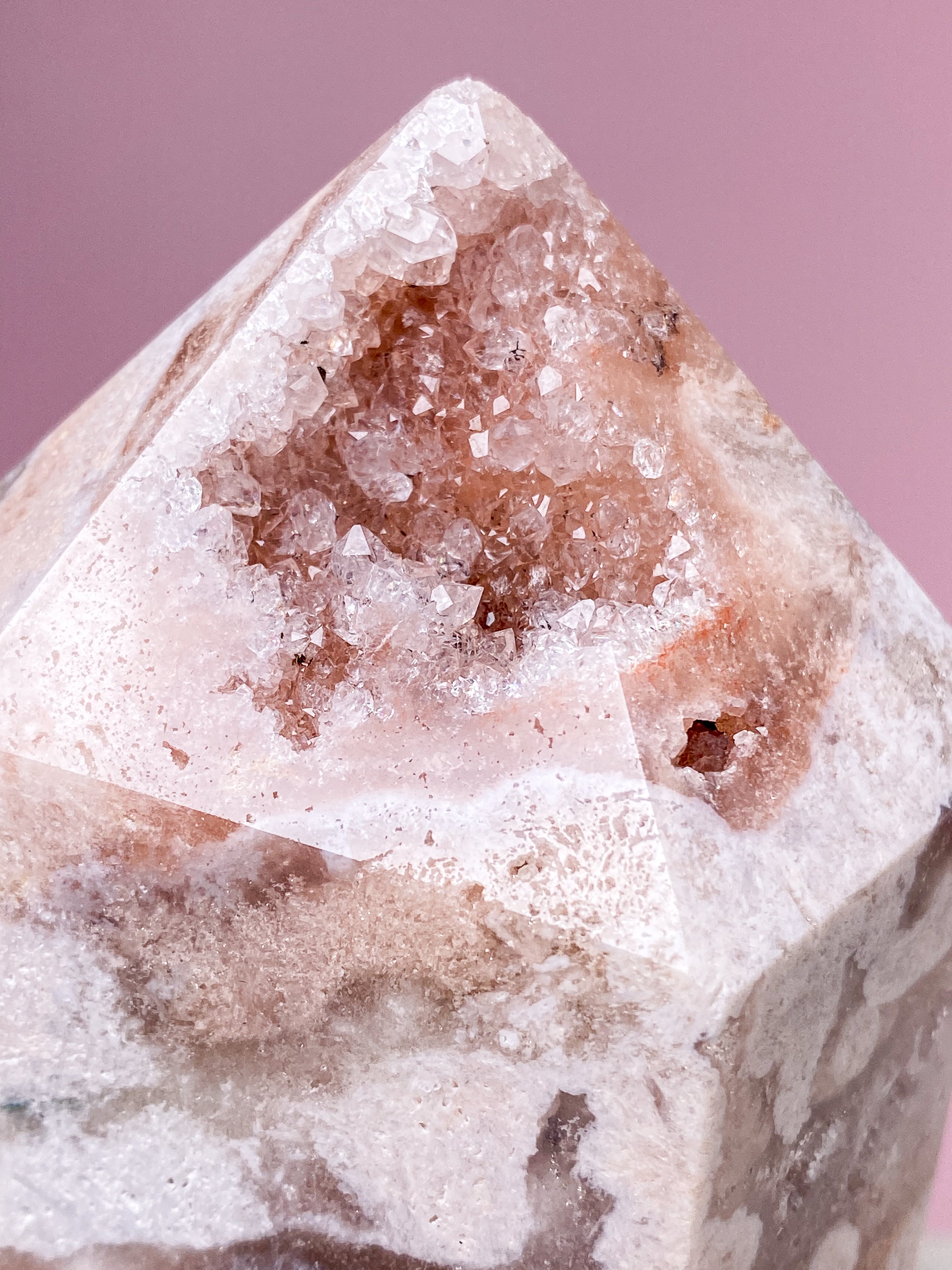 Druzy Pink Ametyst Tårn (Nr. 6)