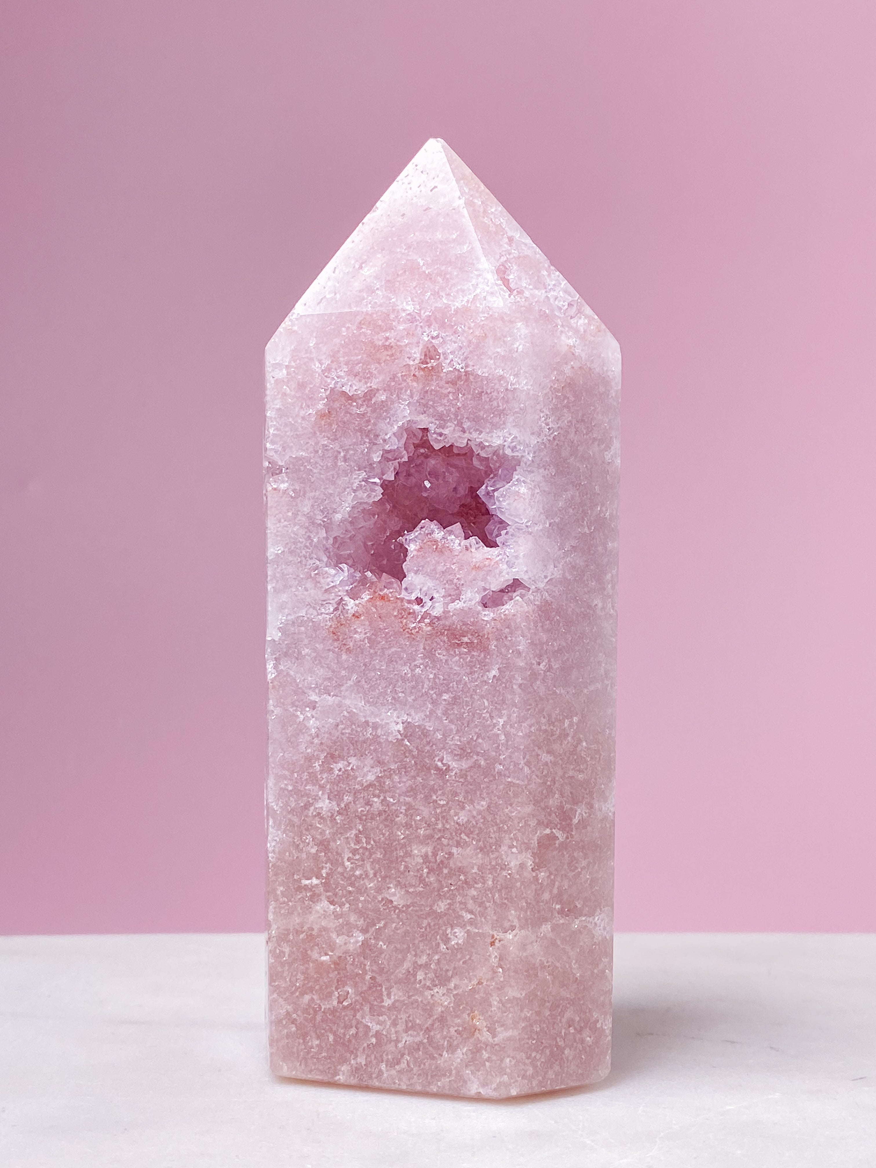 Druzy Pink Ametyst Tårn (Nr. 7)