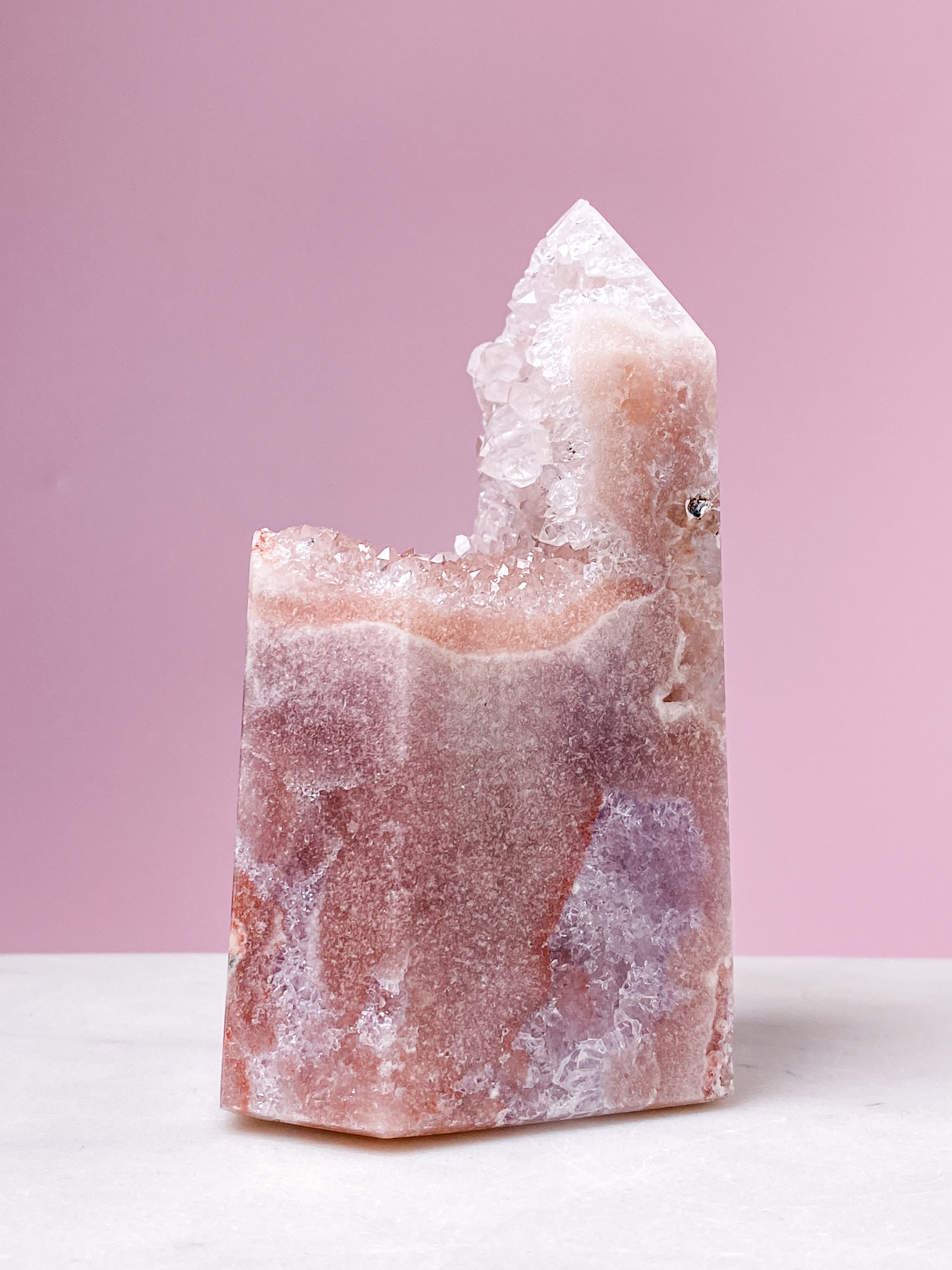 Druzy Pink Ametyst Tårn (Nr. 8)