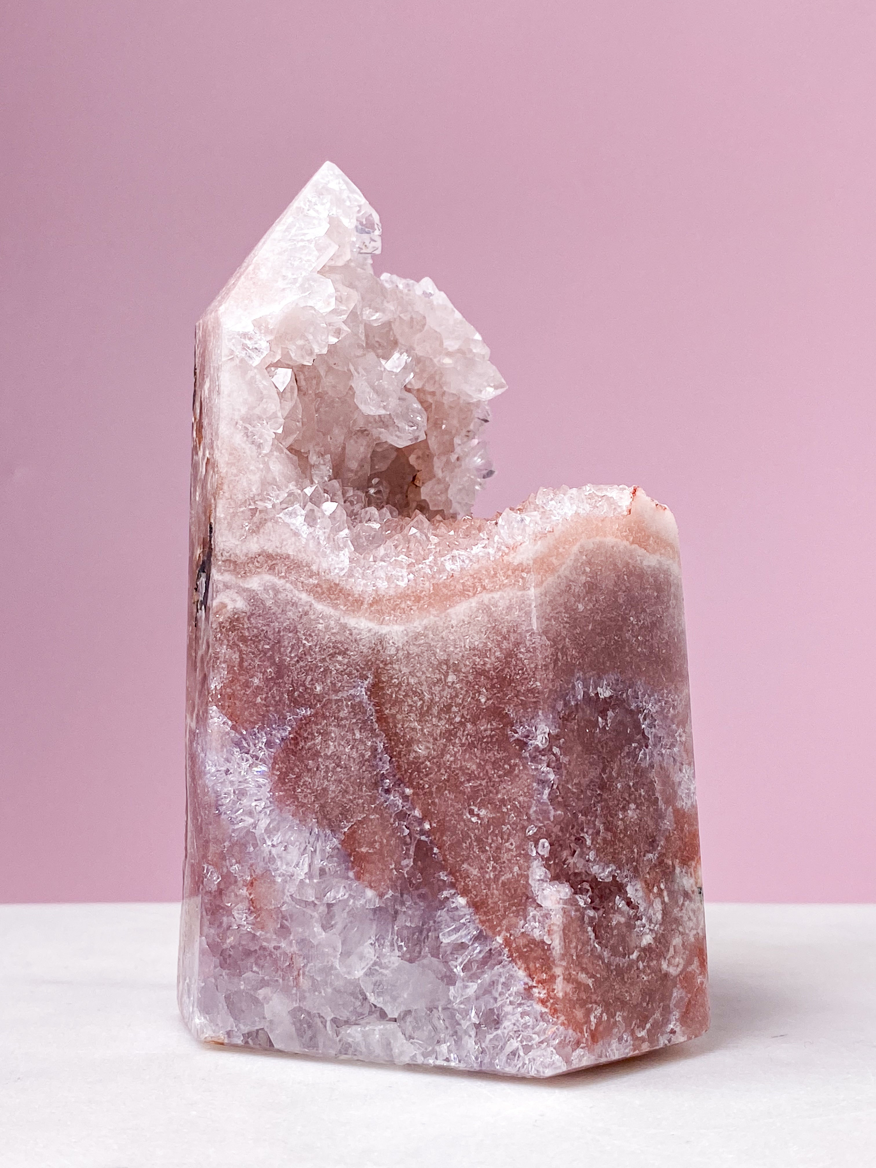 Druzy Pink Ametyst Tårn (Nr. 8)