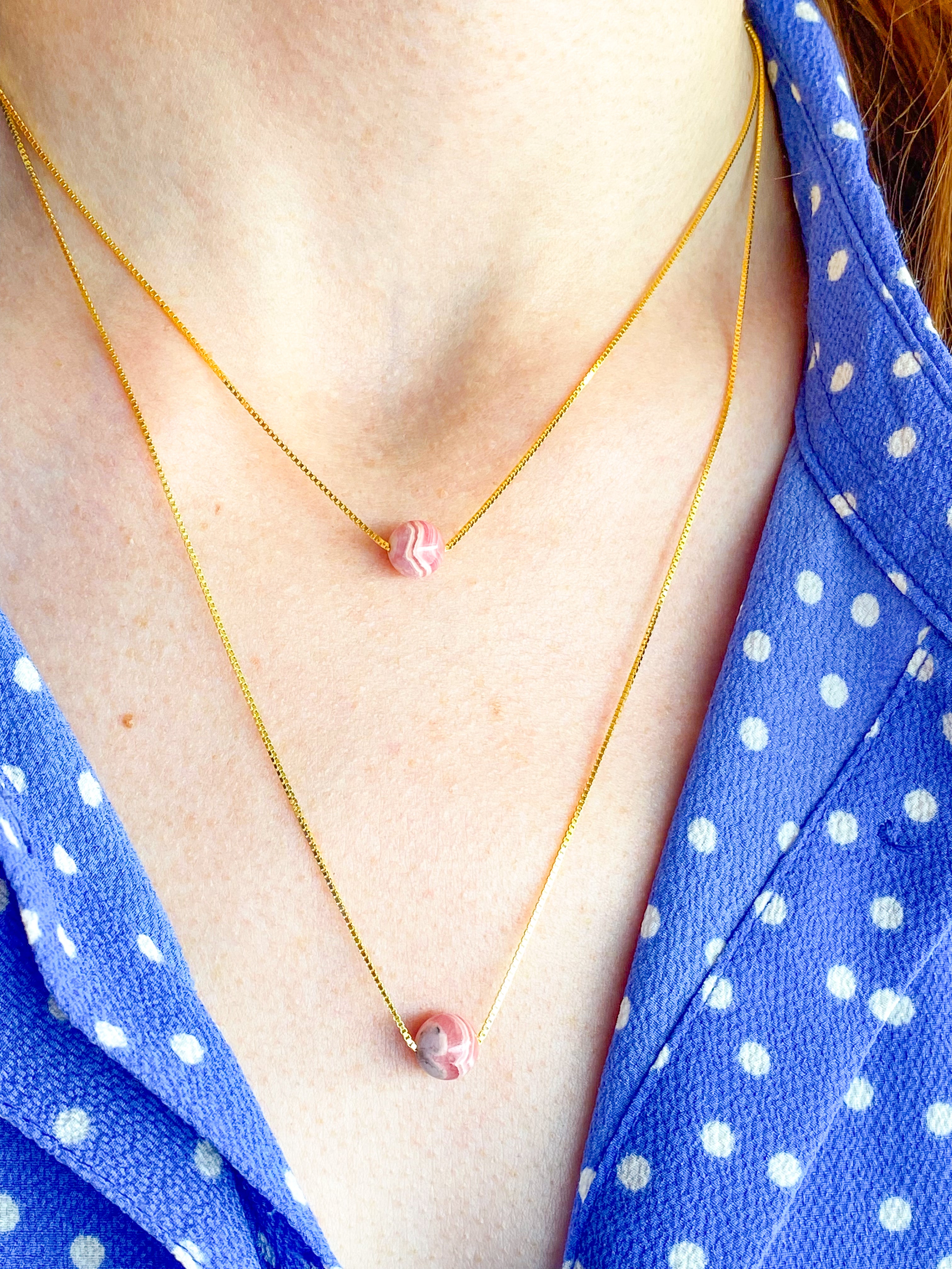 Akvamarin - Petite Heart - Guld