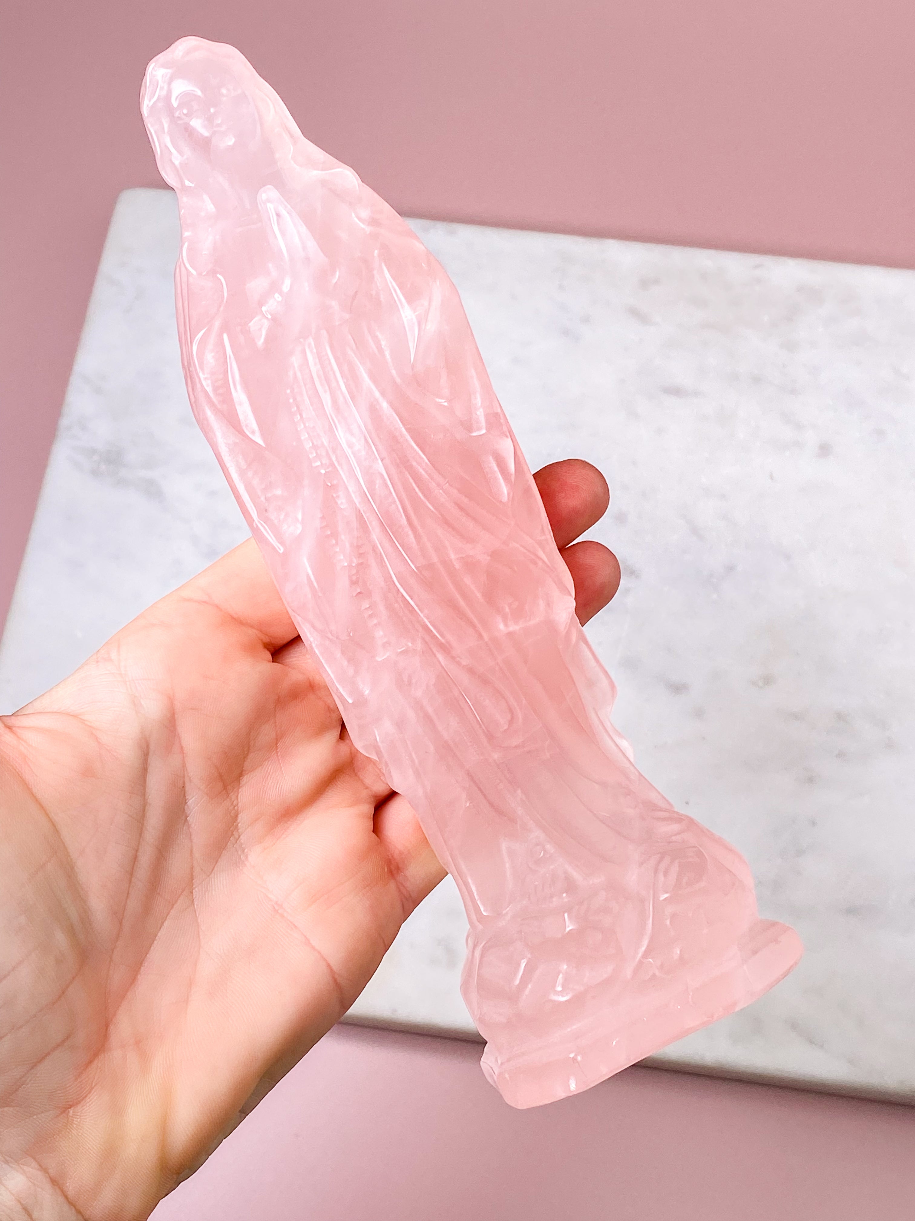 Kæmpe Rosakvarts Madonna (Nr. 7)