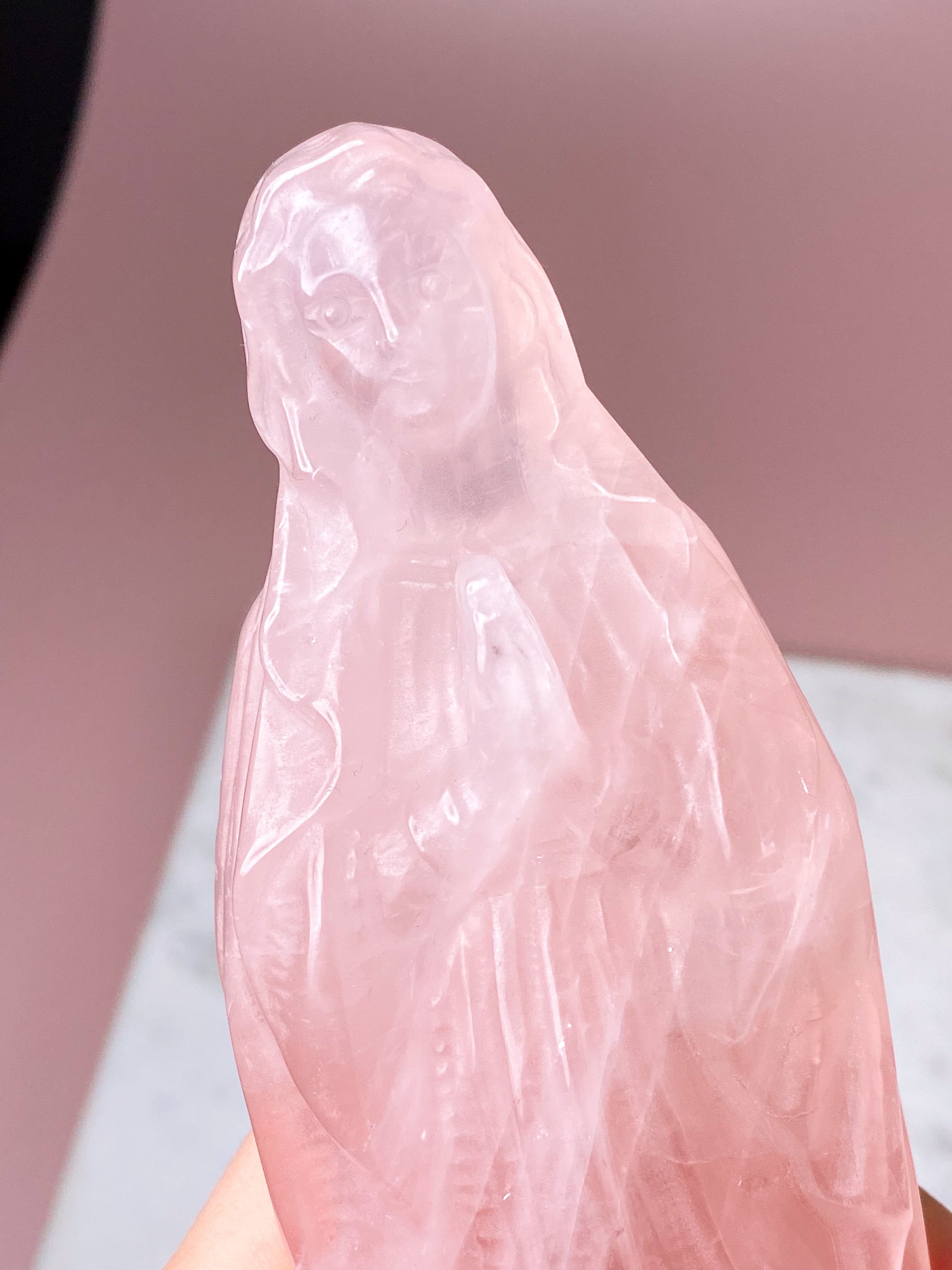 Kæmpe Rosakvarts Madonna (Nr. 7)