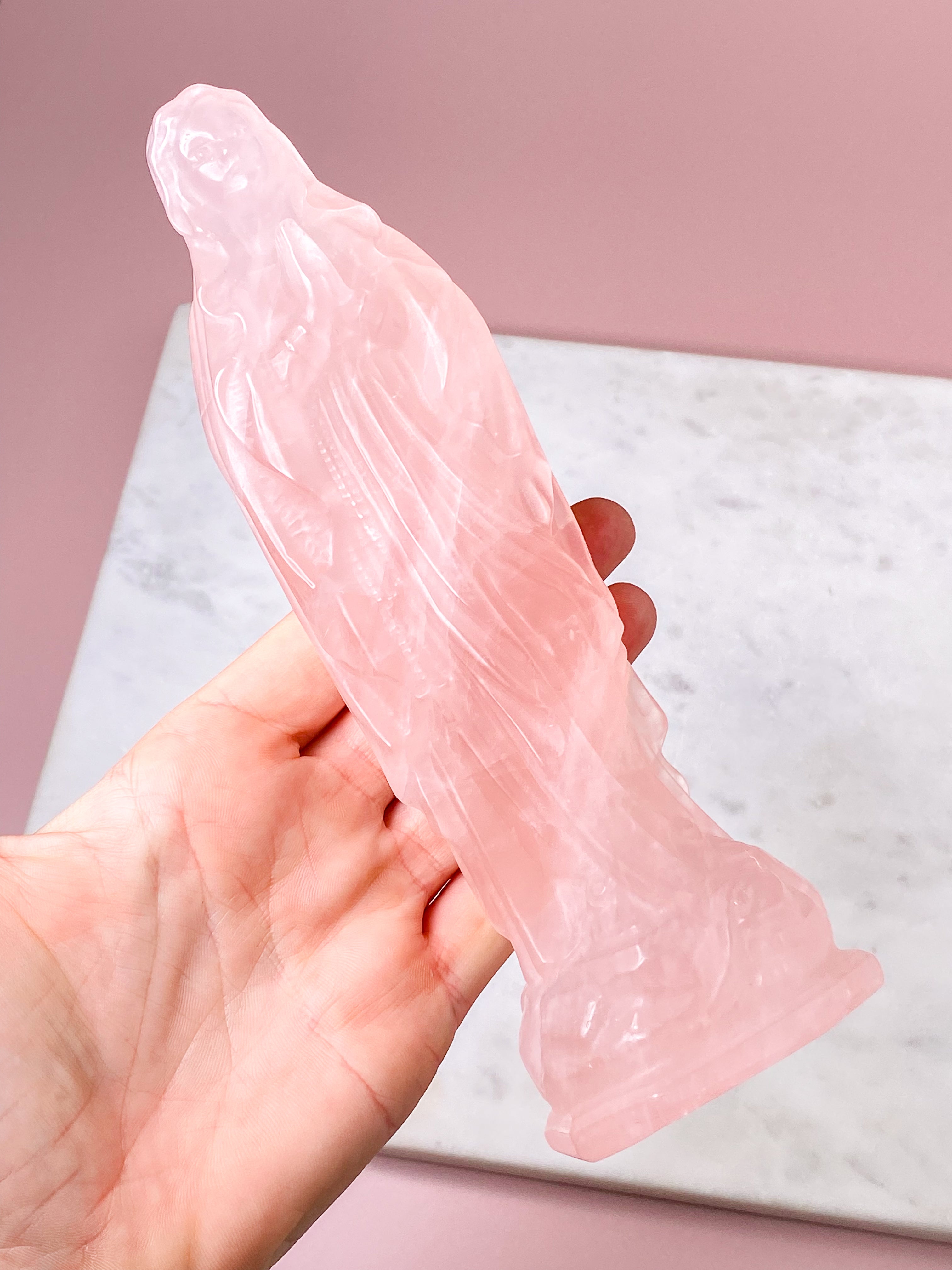 Kæmpe Rosakvarts Madonna (Nr. 8)