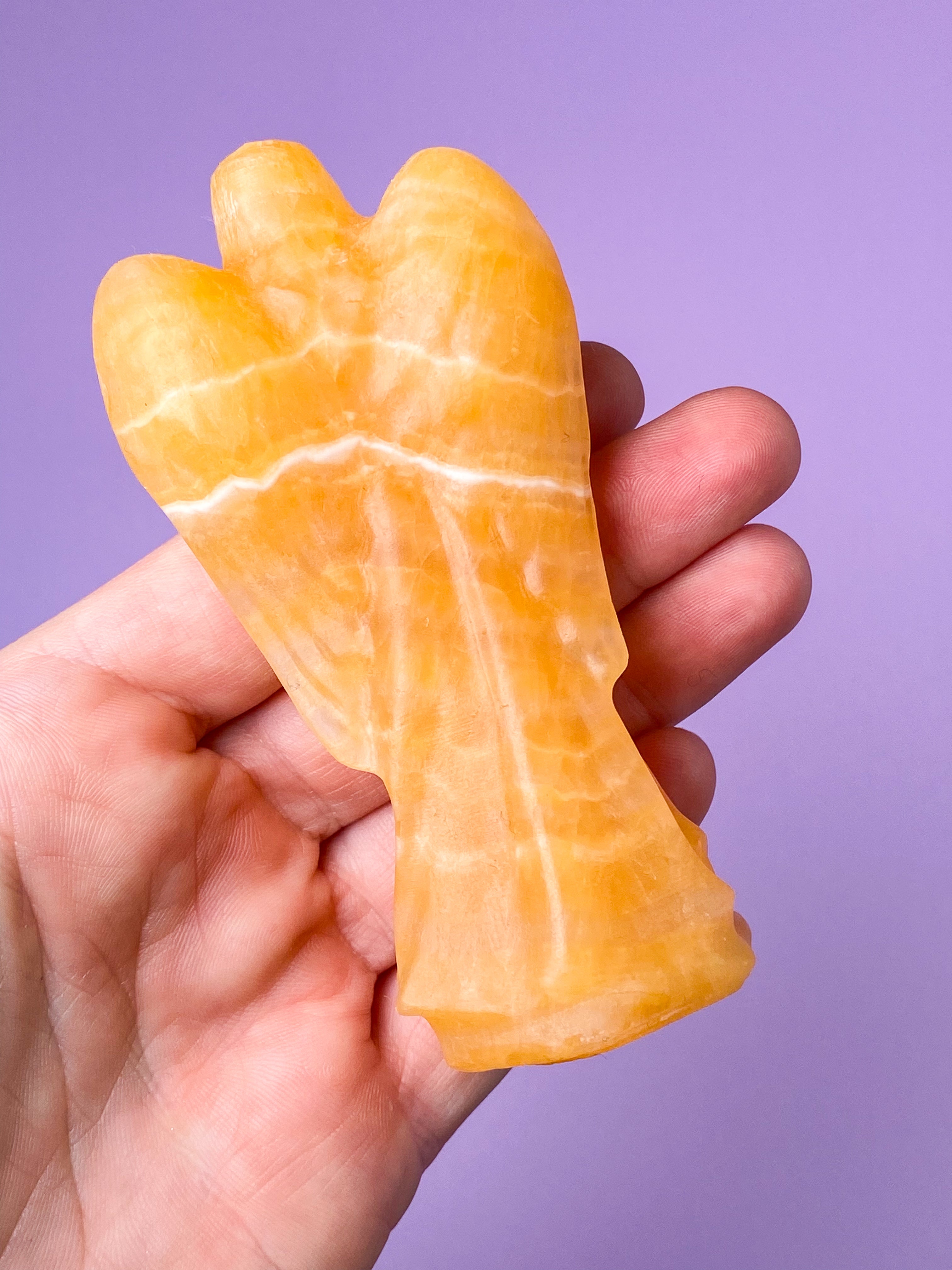 Orange Calcite Amulet Pocket Stone