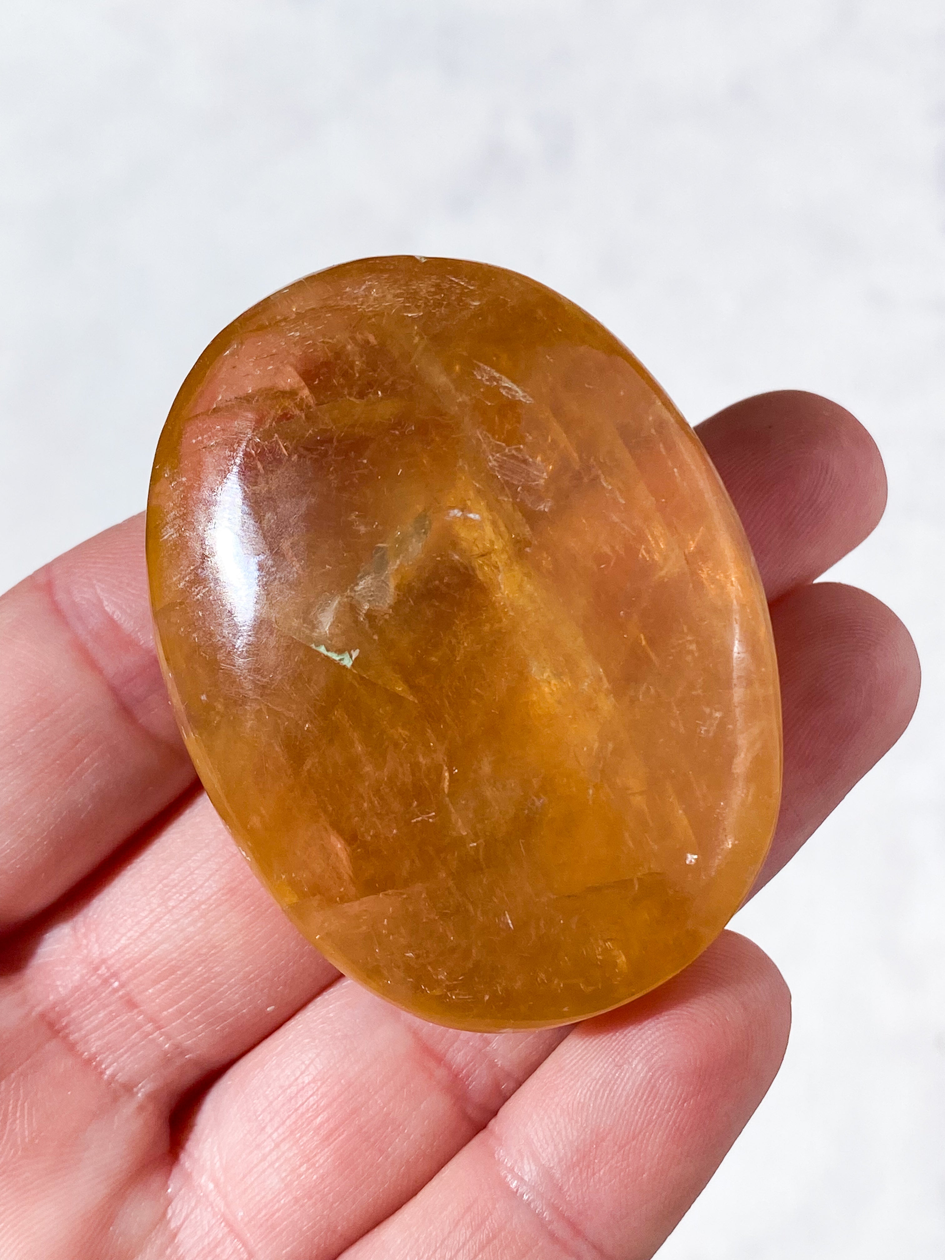 Honning Calcit Palmstone (Nr. 1)