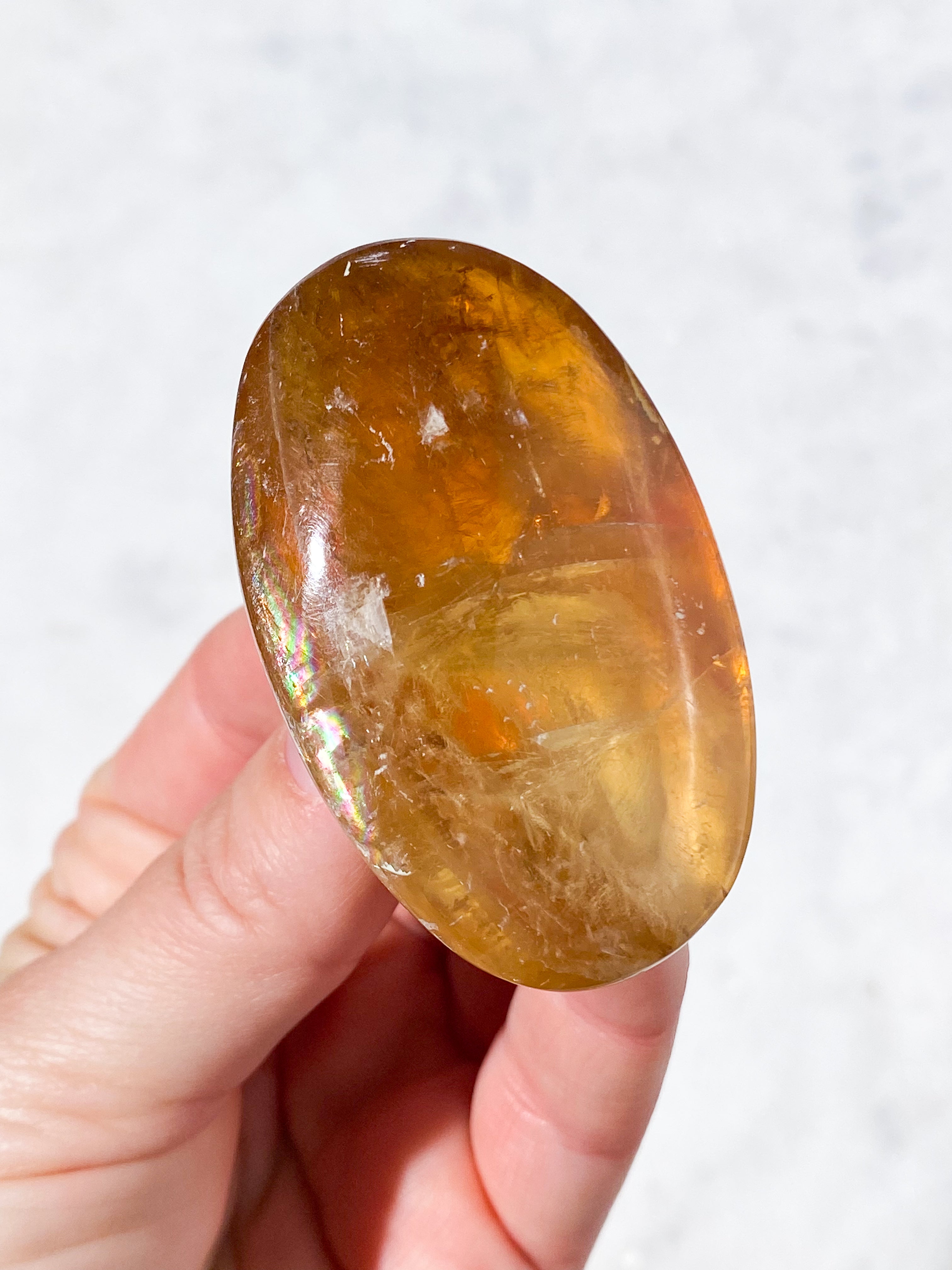 Honning Calcit Palmstone (Nr. 5)