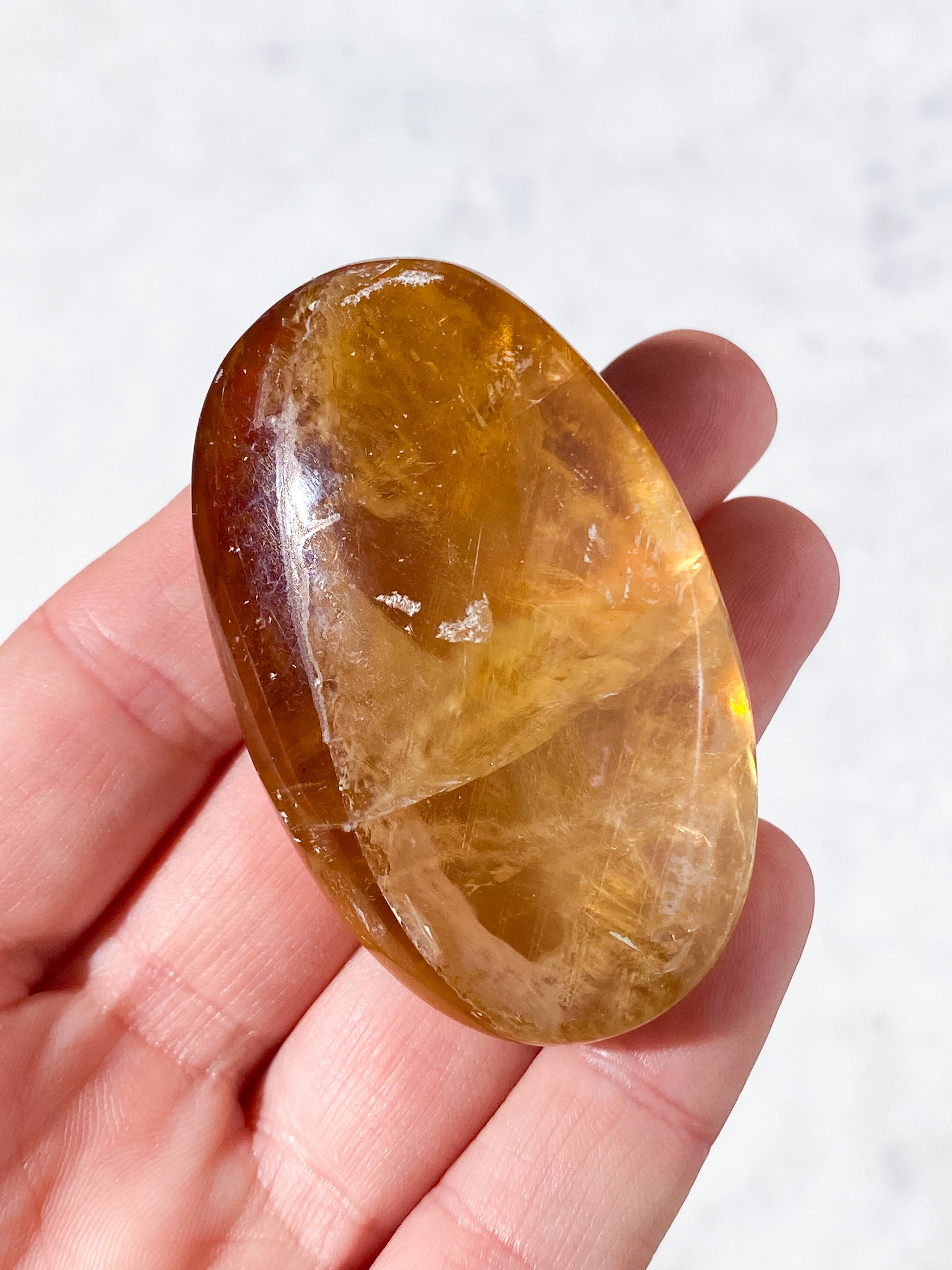 Honning Calcit Palmstone (Nr. 5)