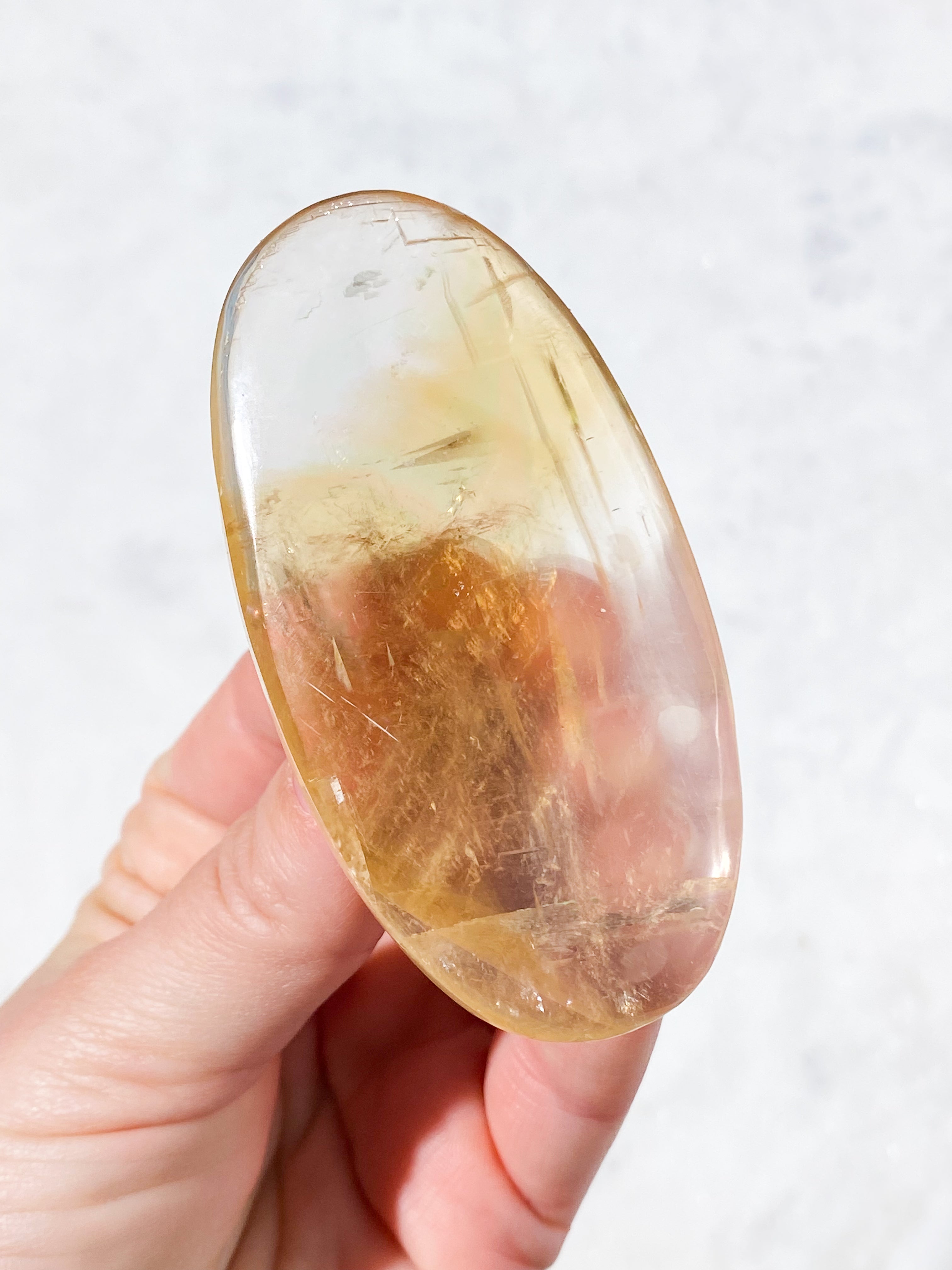 Honning Calcit Palmstone (Nr. 6)