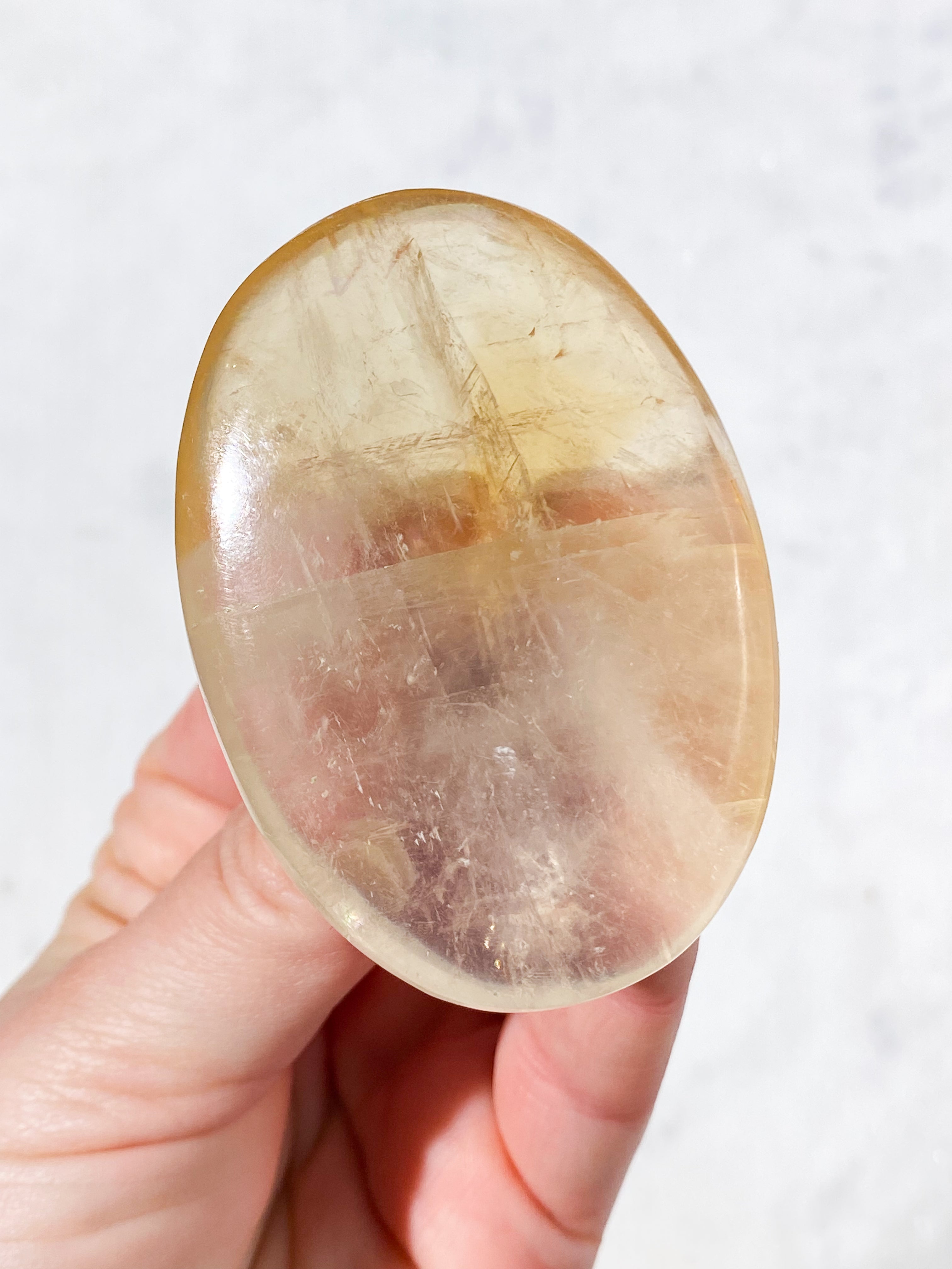 Honning Calcit Palmstone (Nr. 8)