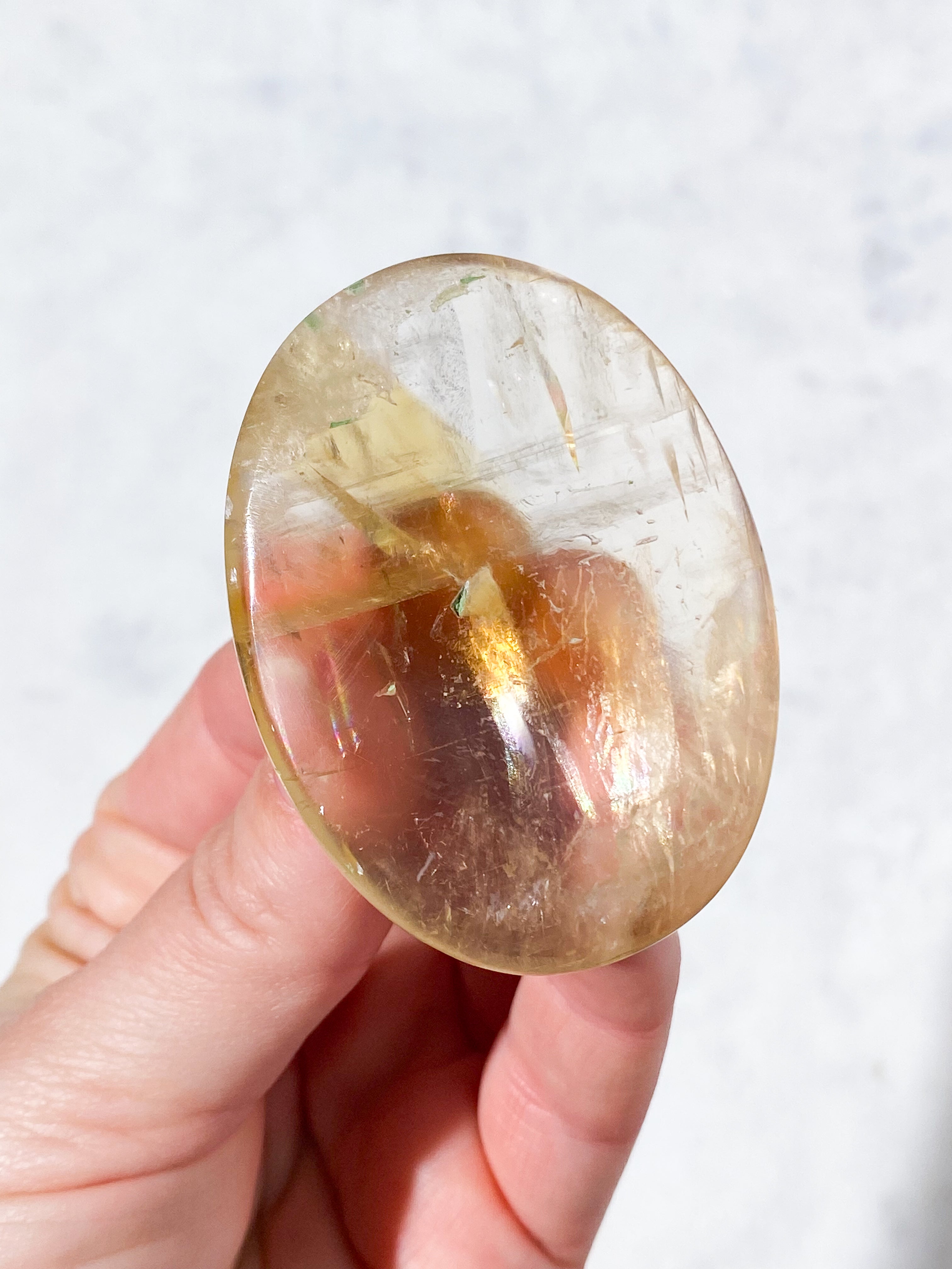 Honning Calcit Palmstone (Nr. 10)