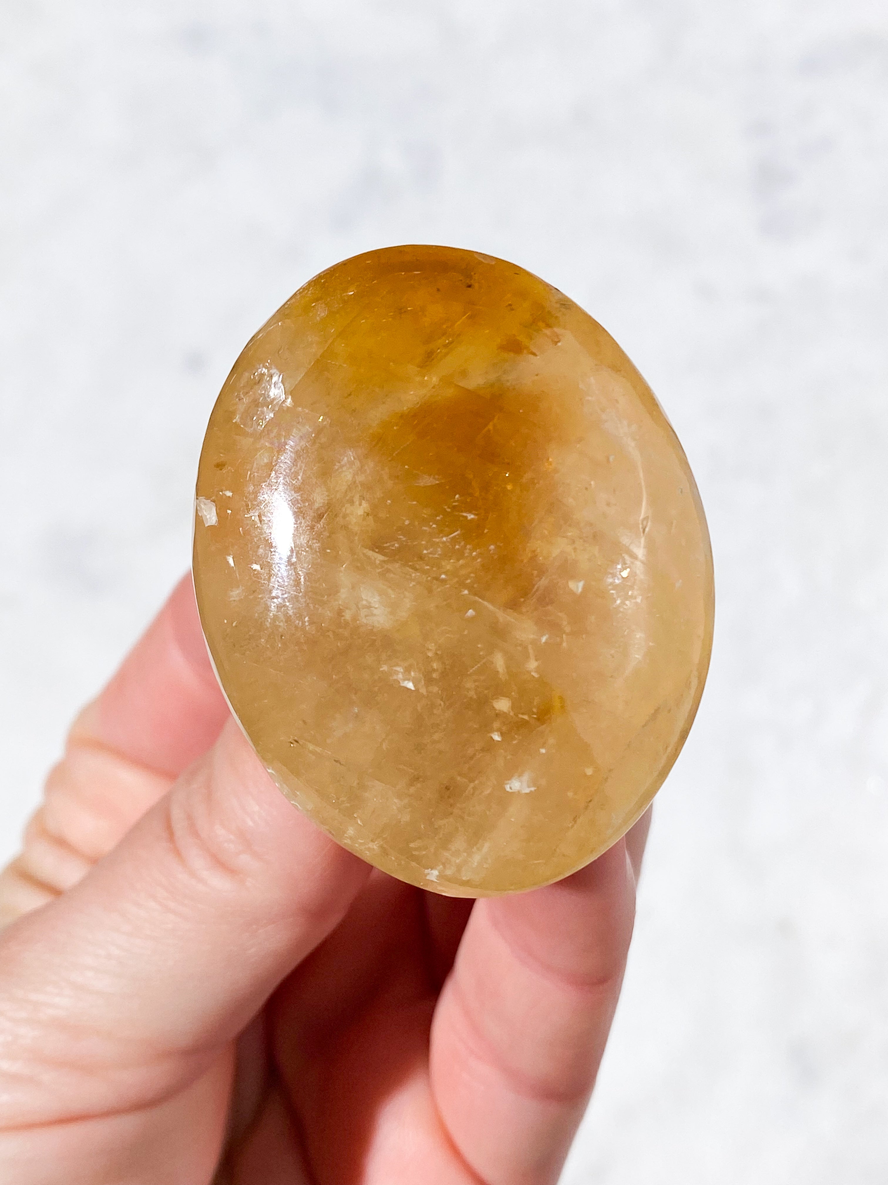 Honning Calcit Palmstone (Nr. 11)