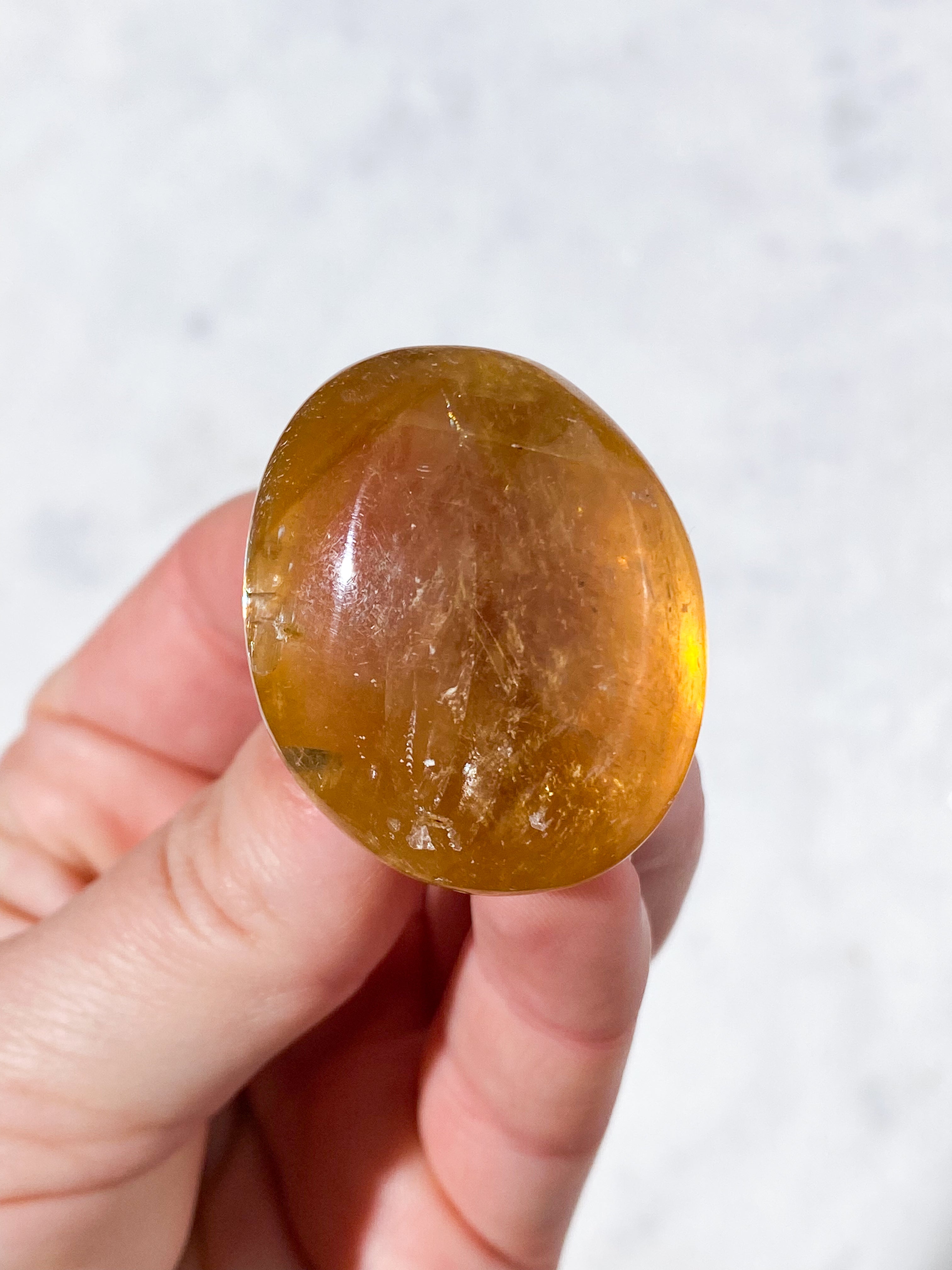 Honning Calcit Palmstone (Nr. 12)