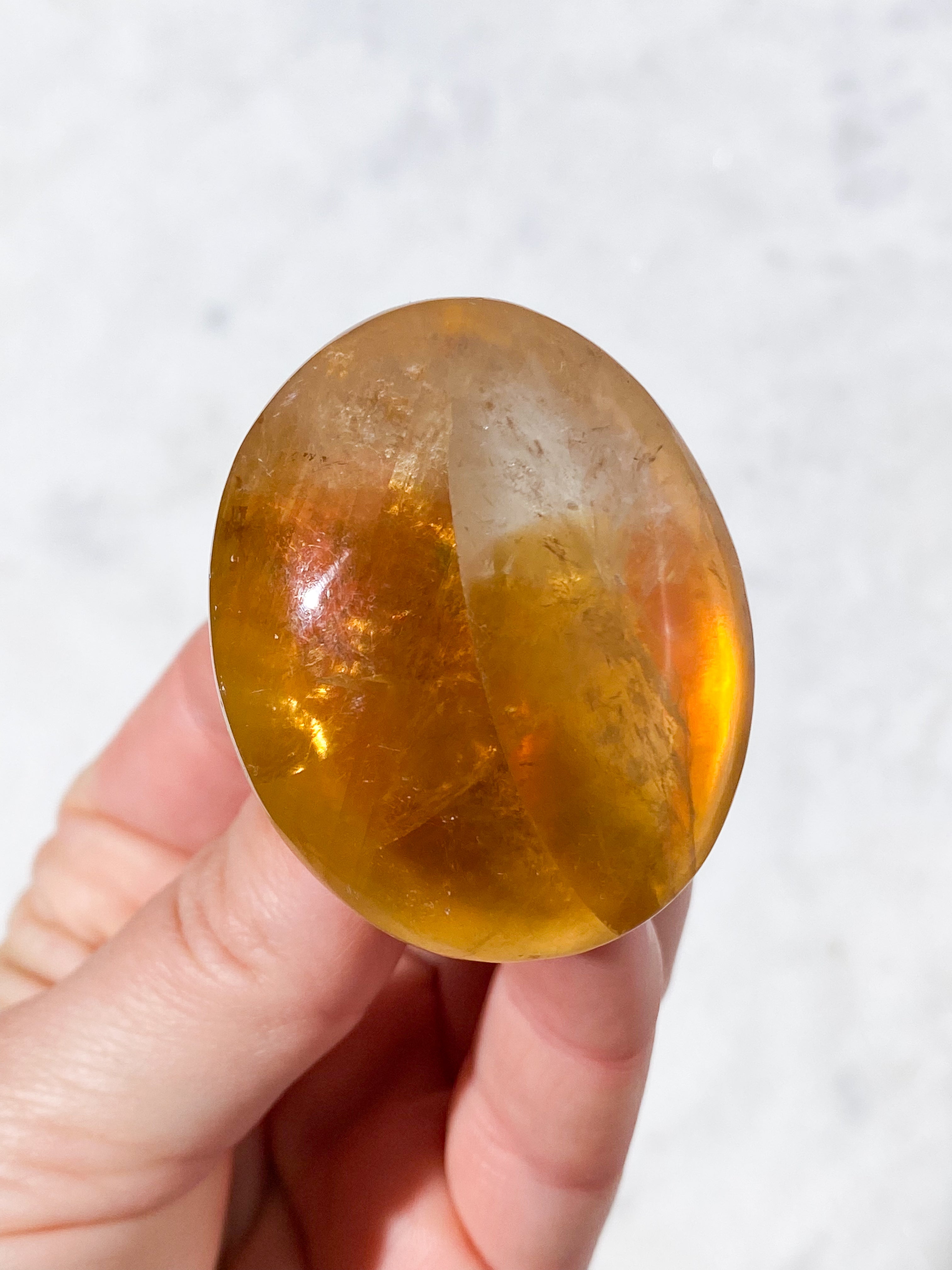 Honning Calcit Palmstone (Nr. 13)