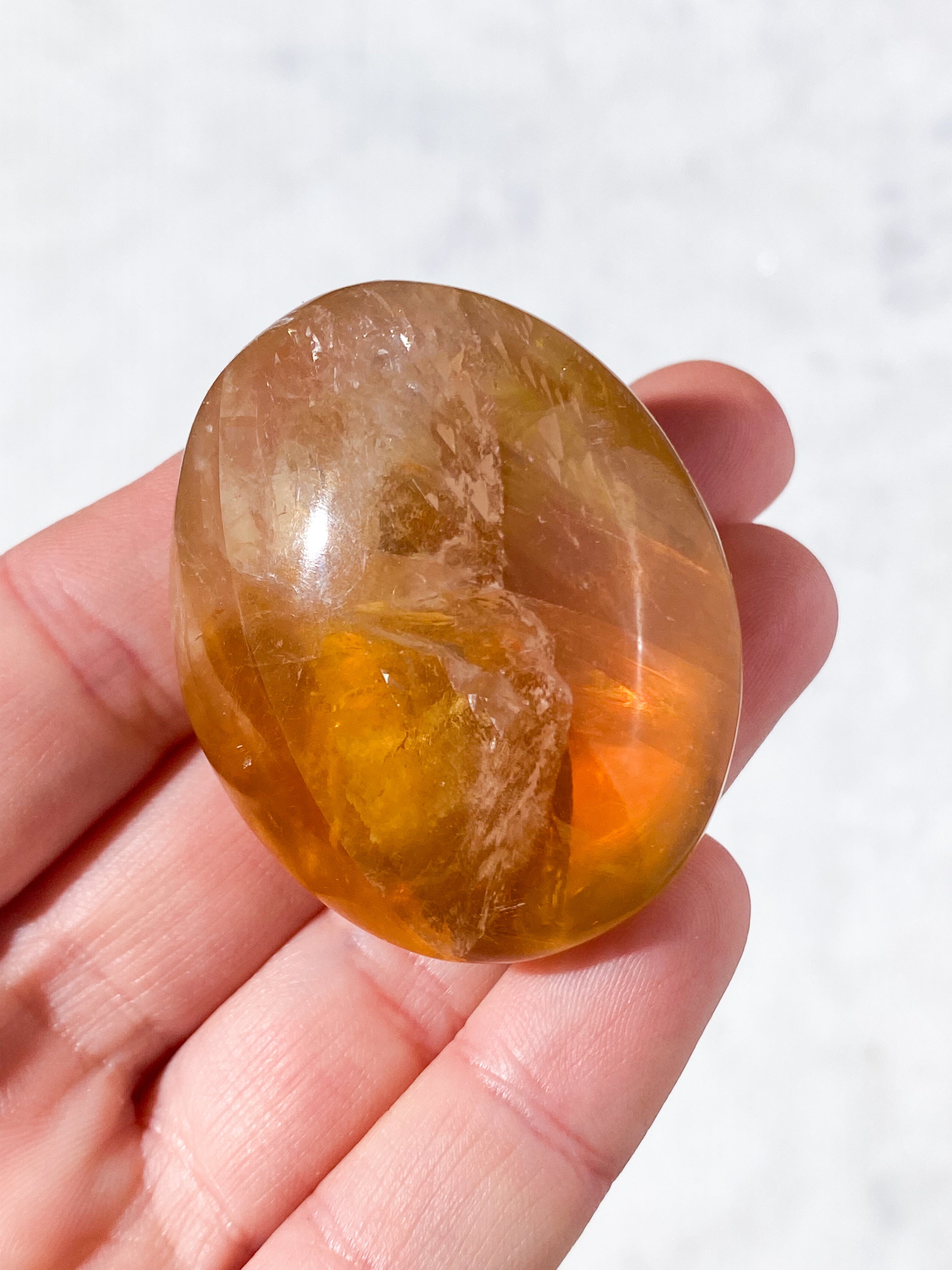 Honning Calcit Palmstone (Nr. 13)