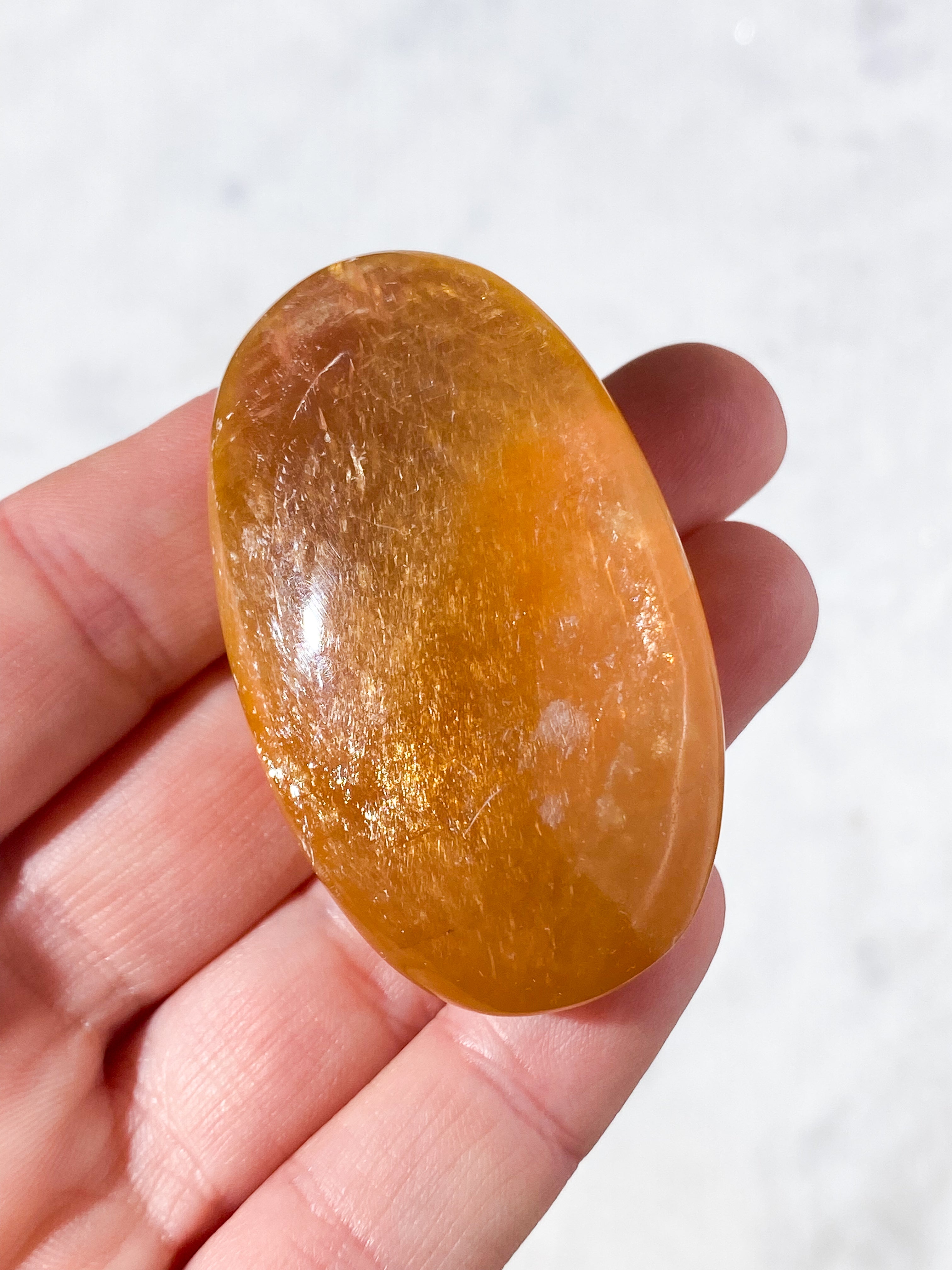 Honning Calcit Palmstone (Nr. 14)