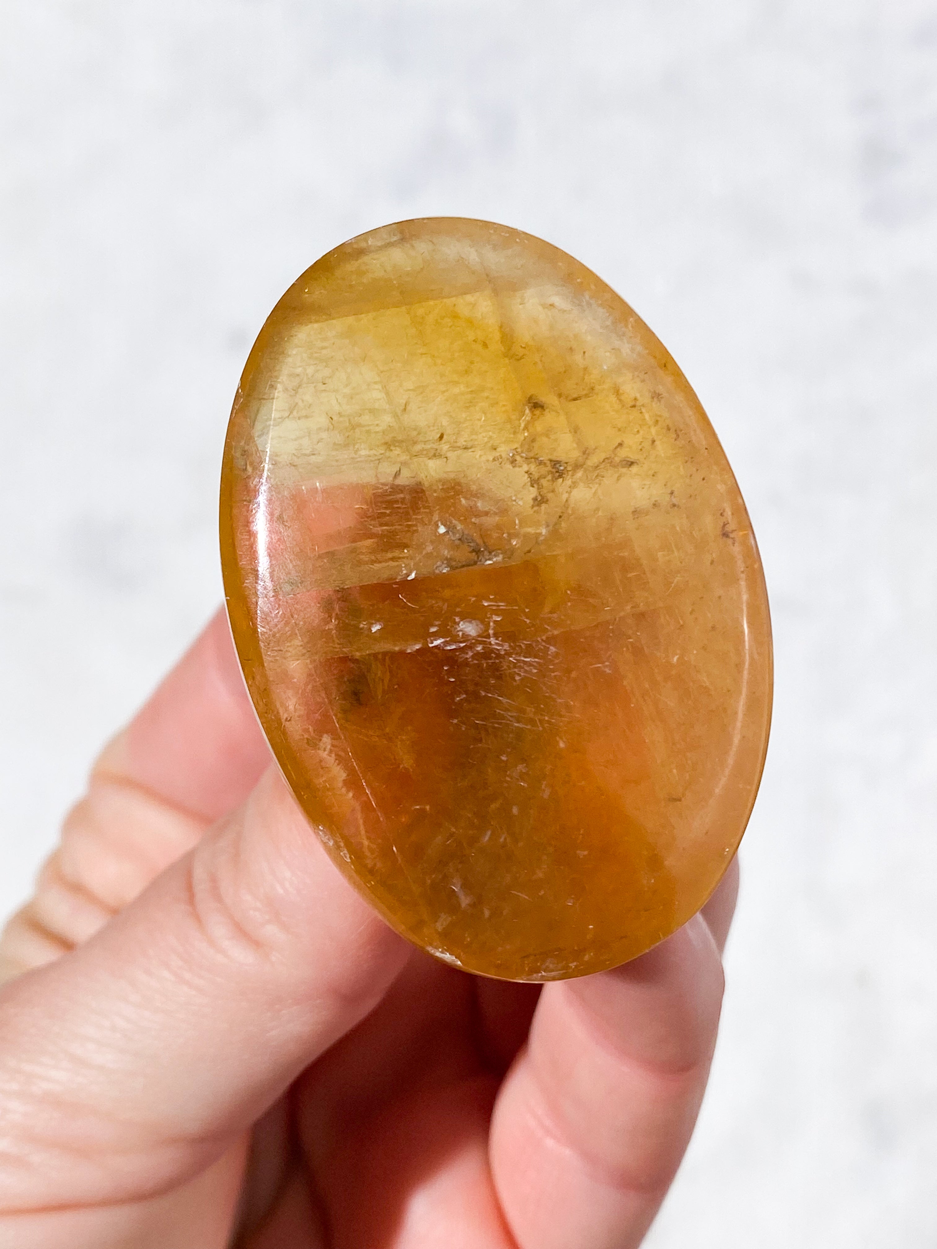 Honning Calcit Palmstone (Nr. 15)