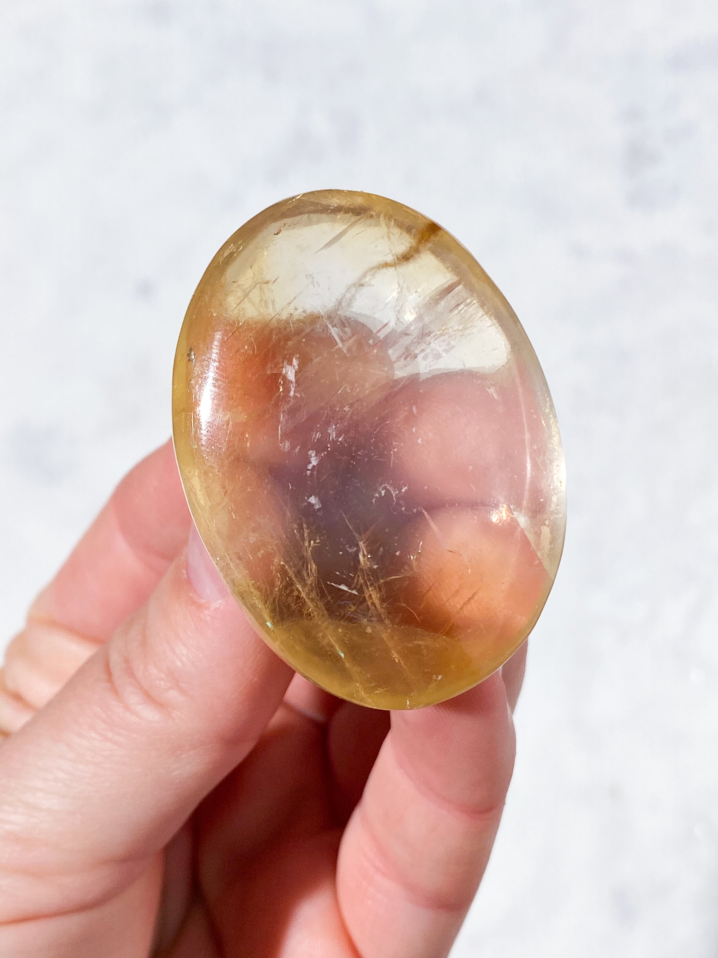 Honning Calcit Palmstone (Nr. 16)