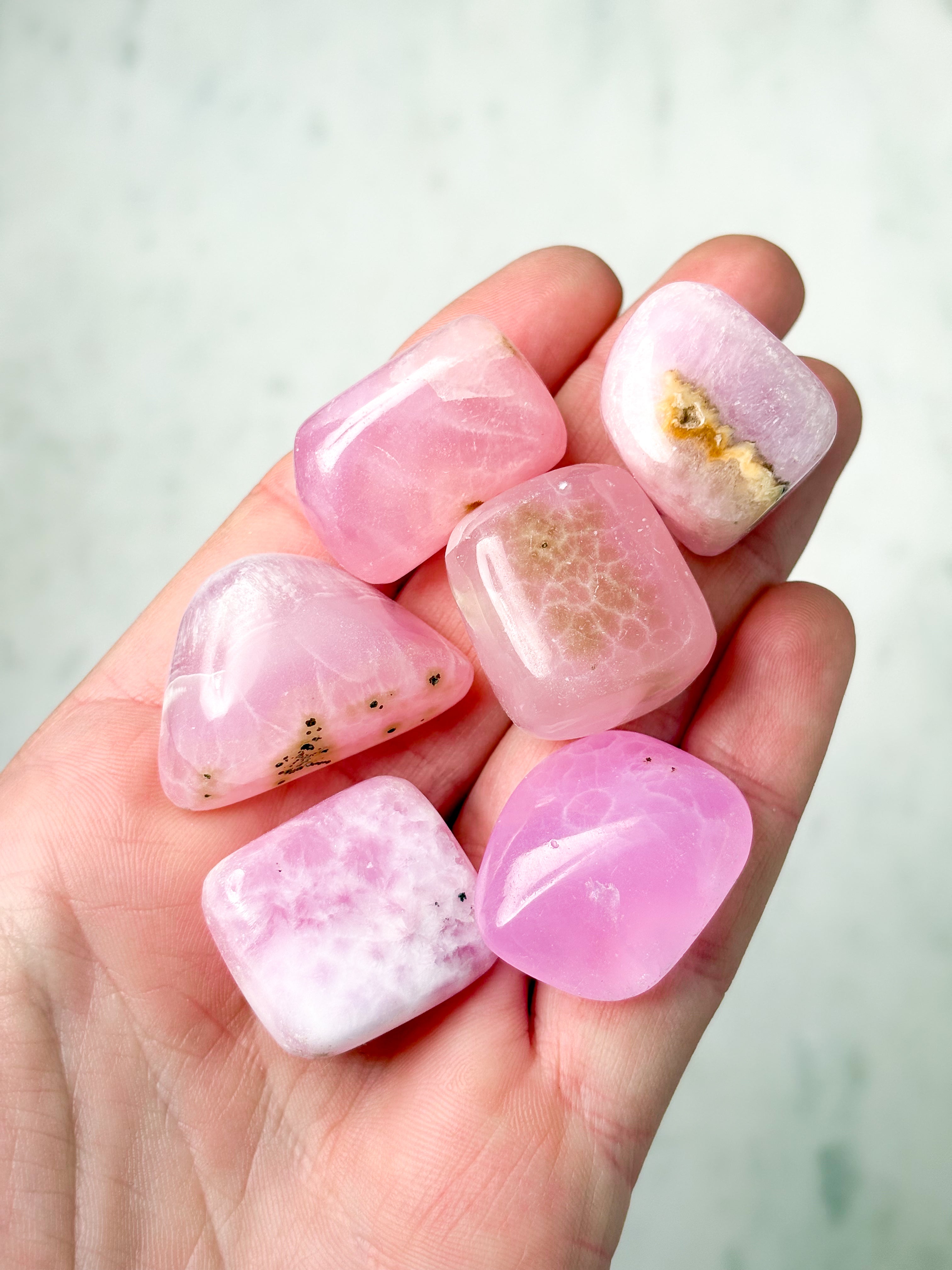 Pink Aragonit Lommesten