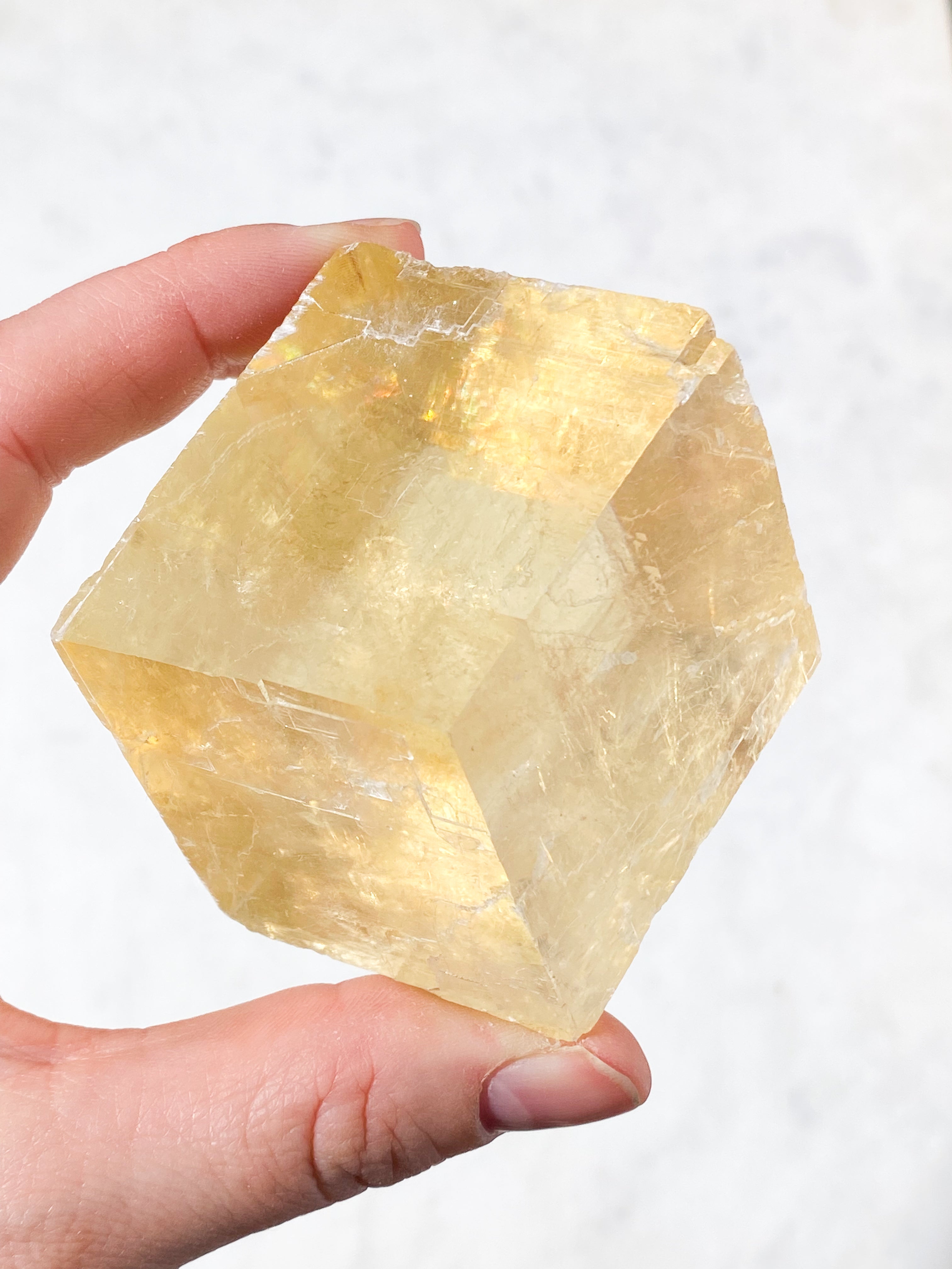 Optisk Honning Calcit Rå (Nr. 7)