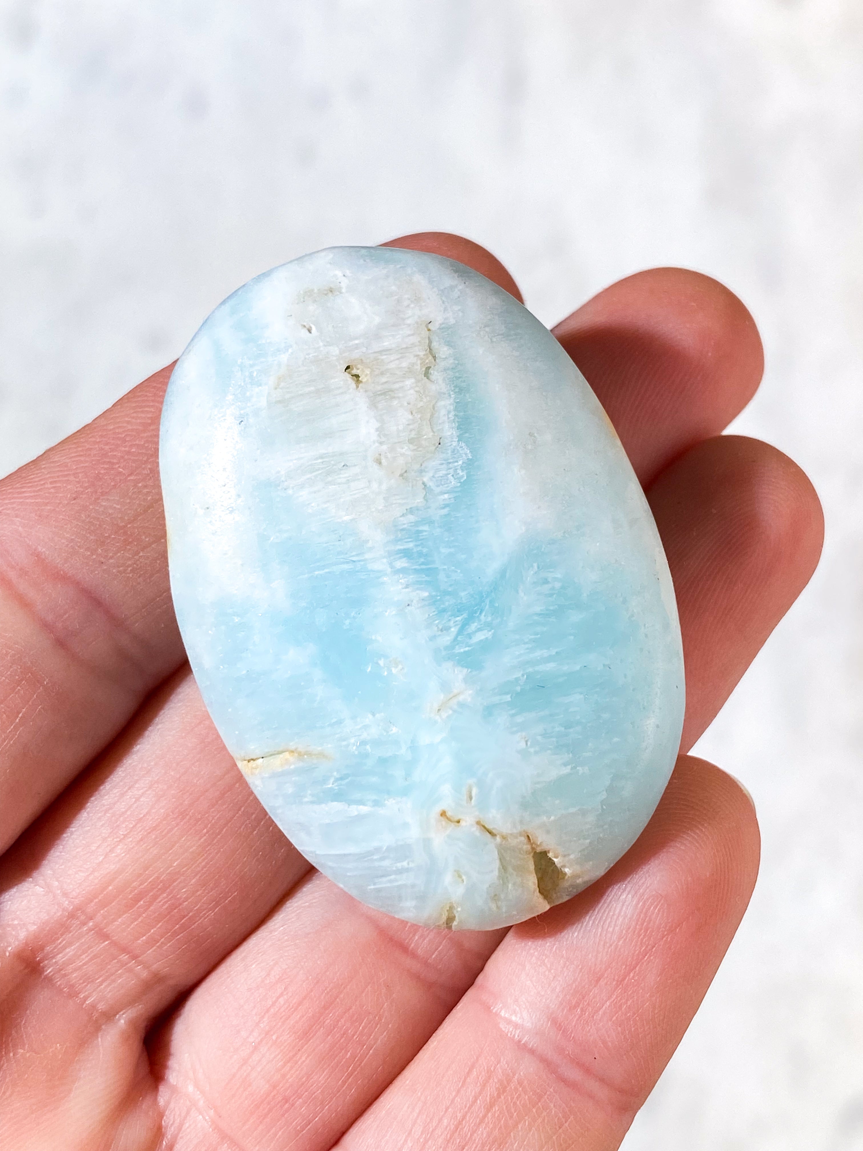 Caribisk Calcit Palmstone (Nr. 13)