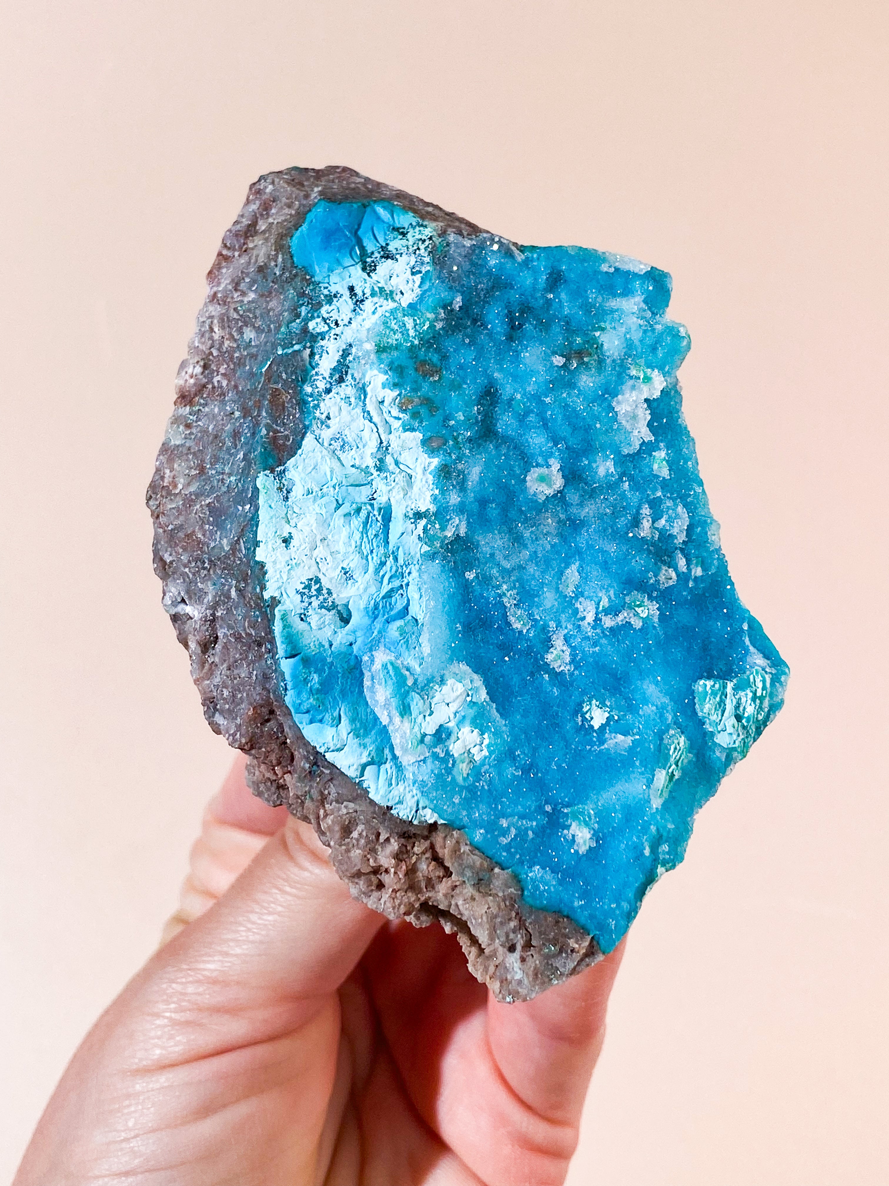 Druzy Pseudo Chrysocolla (Nr. 34) Ekstra kvalitet