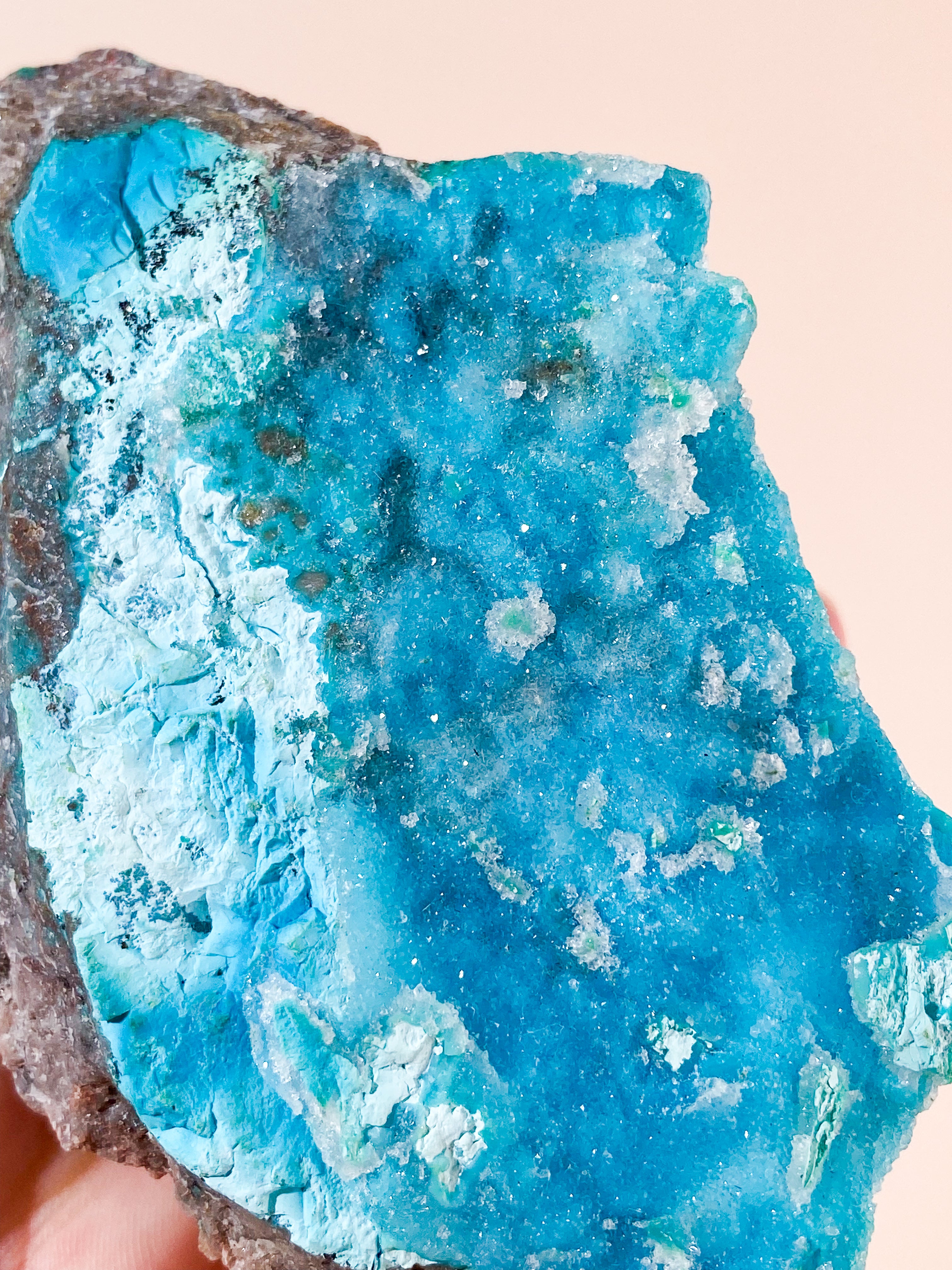 Druzy Pseudo Chrysocolla (Nr. 34) Ekstra kvalitet