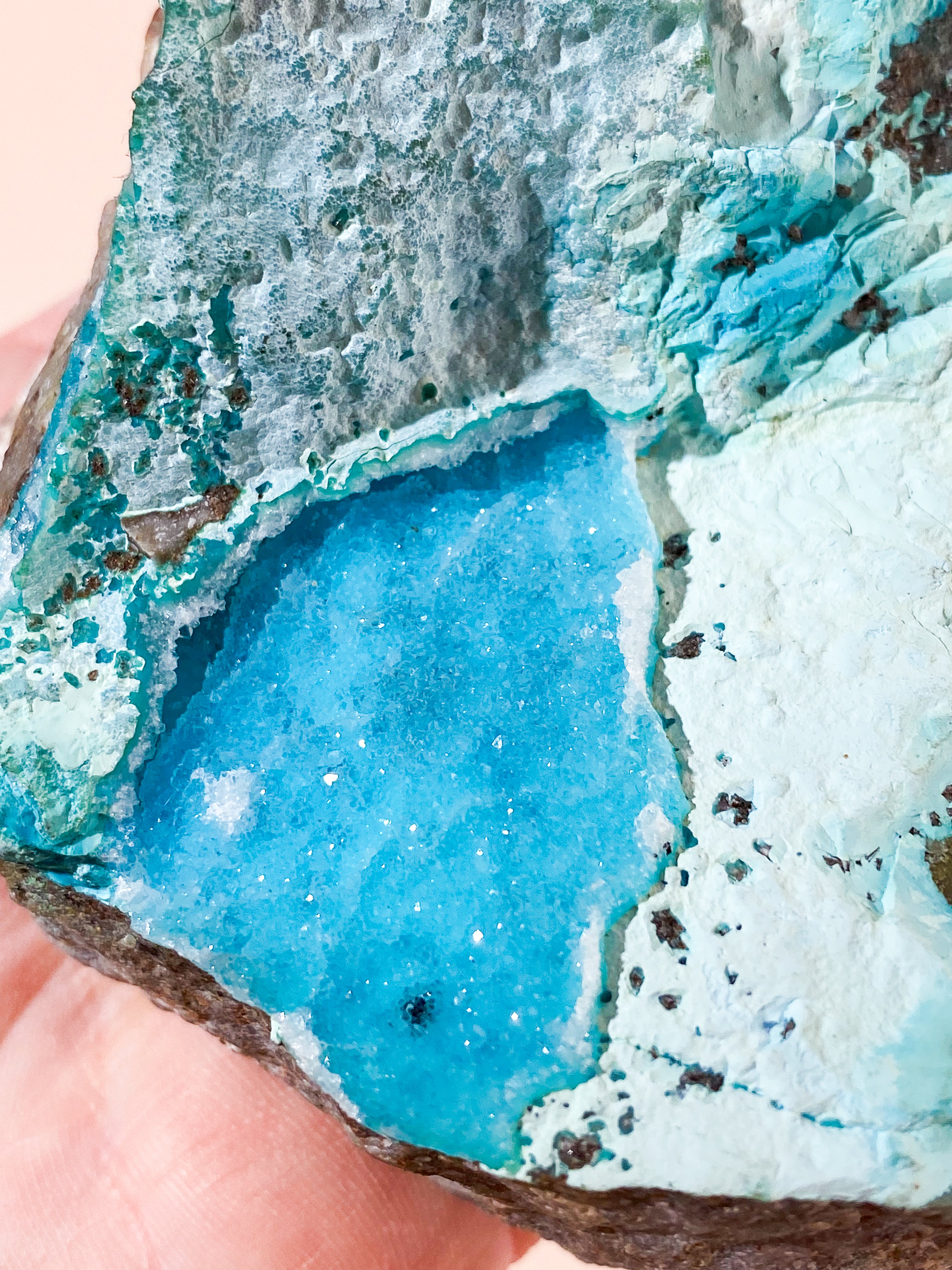 Druzy Pseudo Chrysocolla (Nr. 35) Ekstra kvalitet