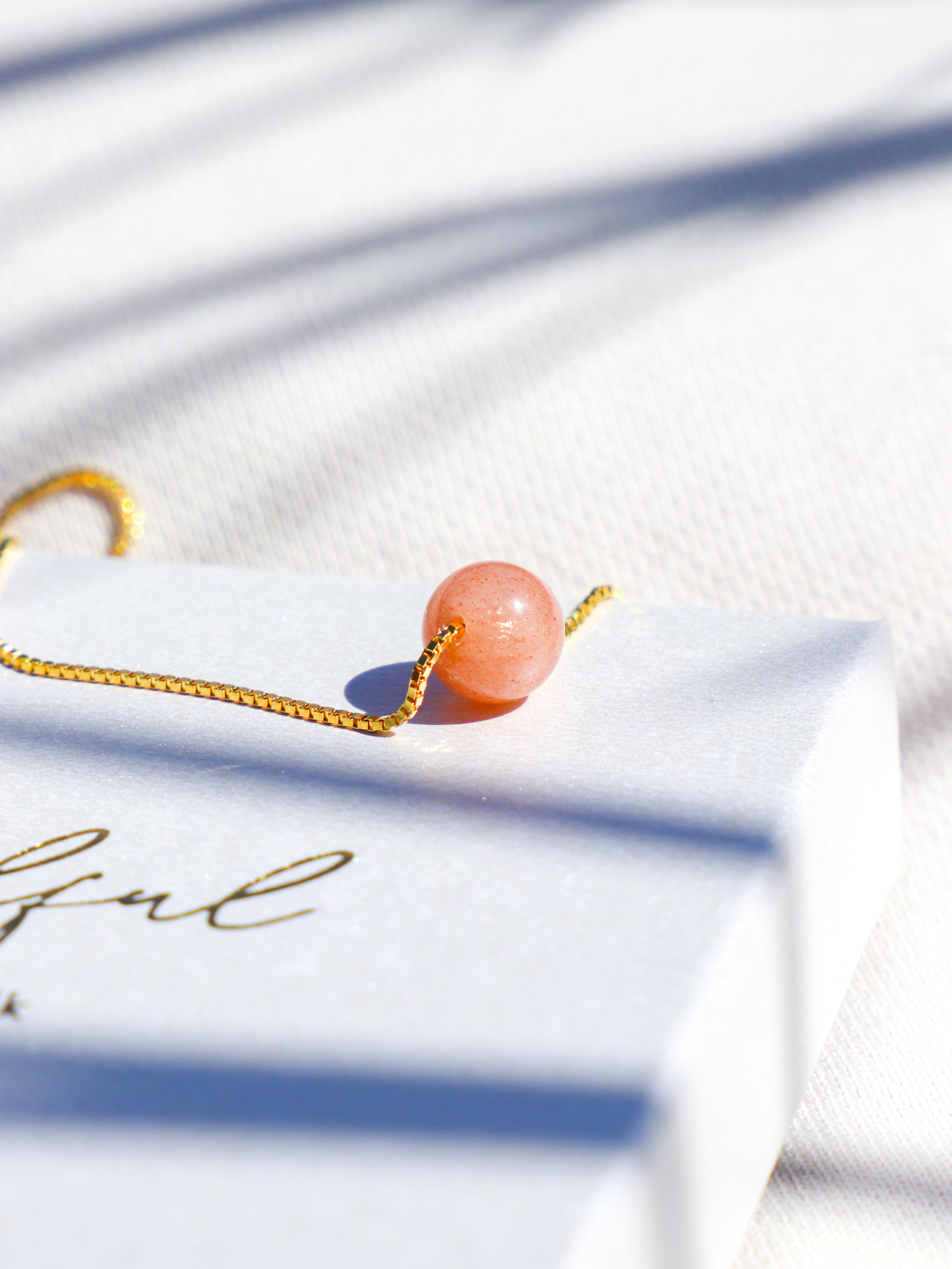 Akvamarin - Petite Heart - Guld