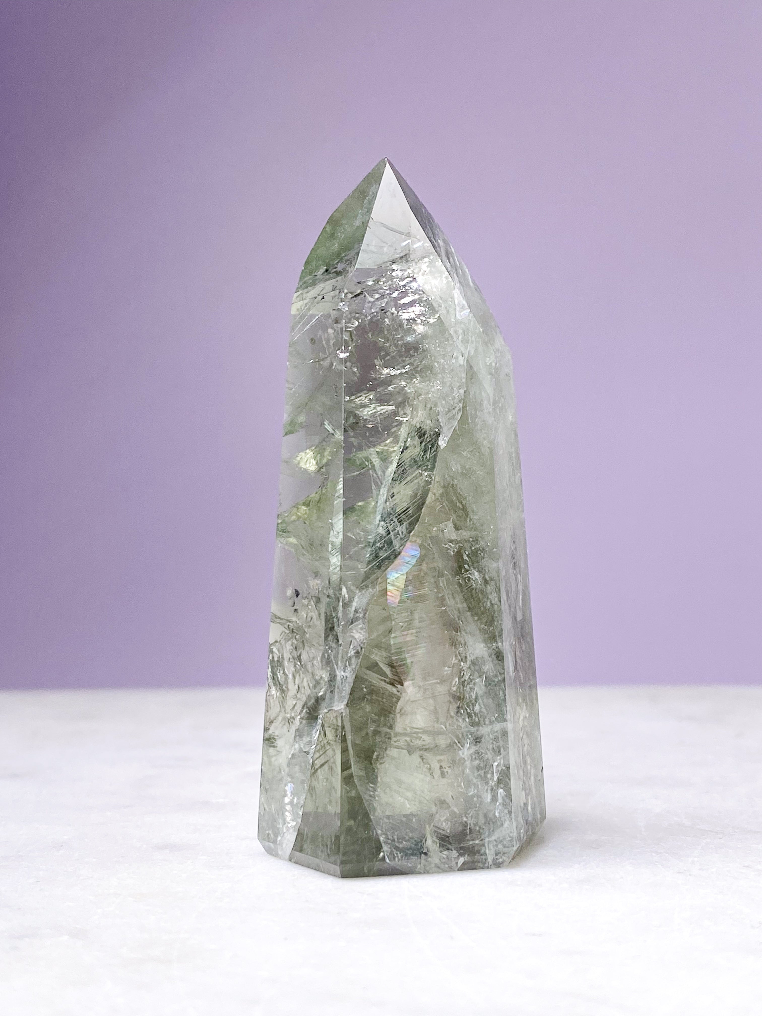 Prasiolit Tårn (Nr. 17) Grøn Ametyst