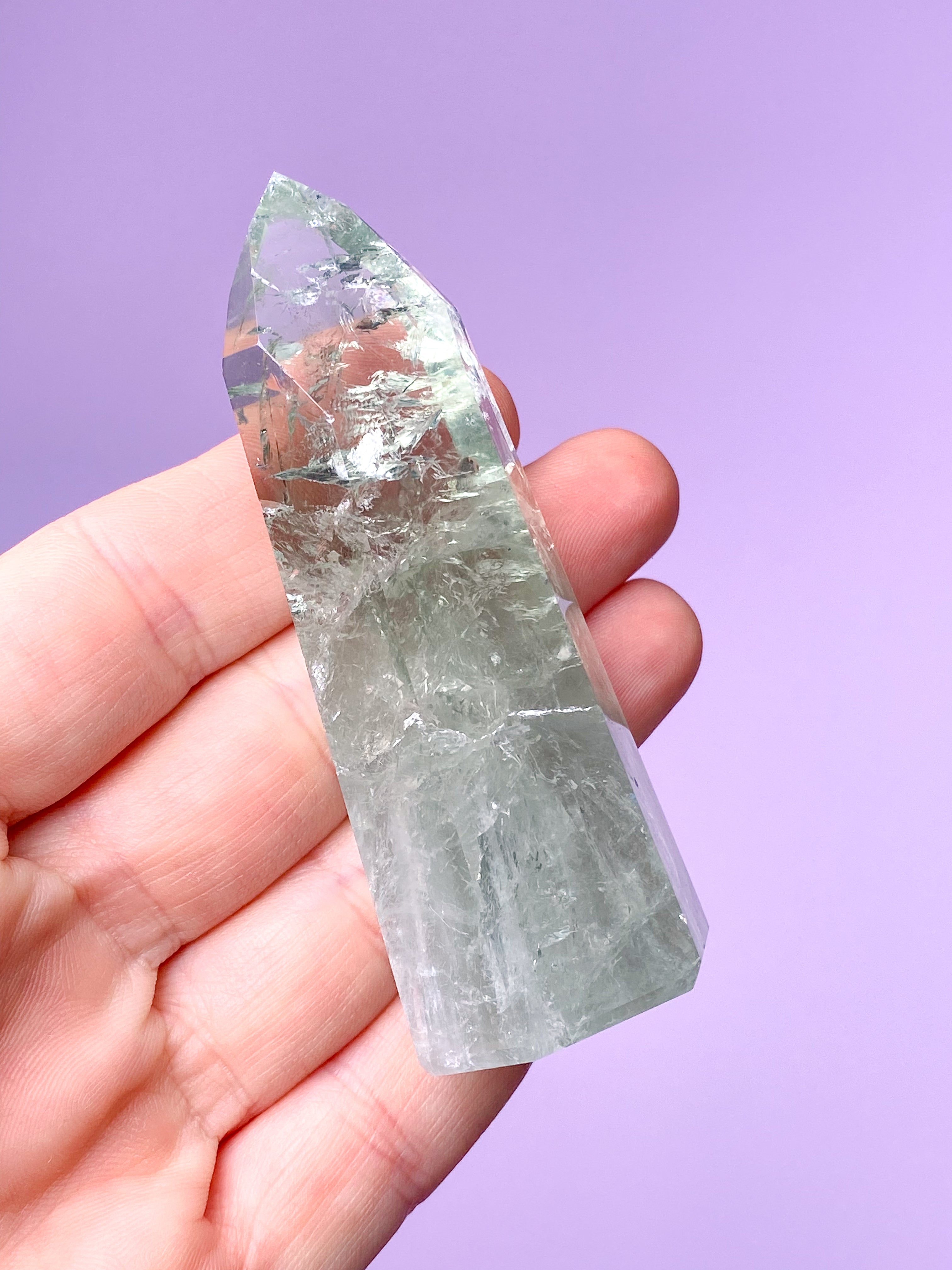 Prasiolit Tårn (Nr. 18) Grøn Ametyst