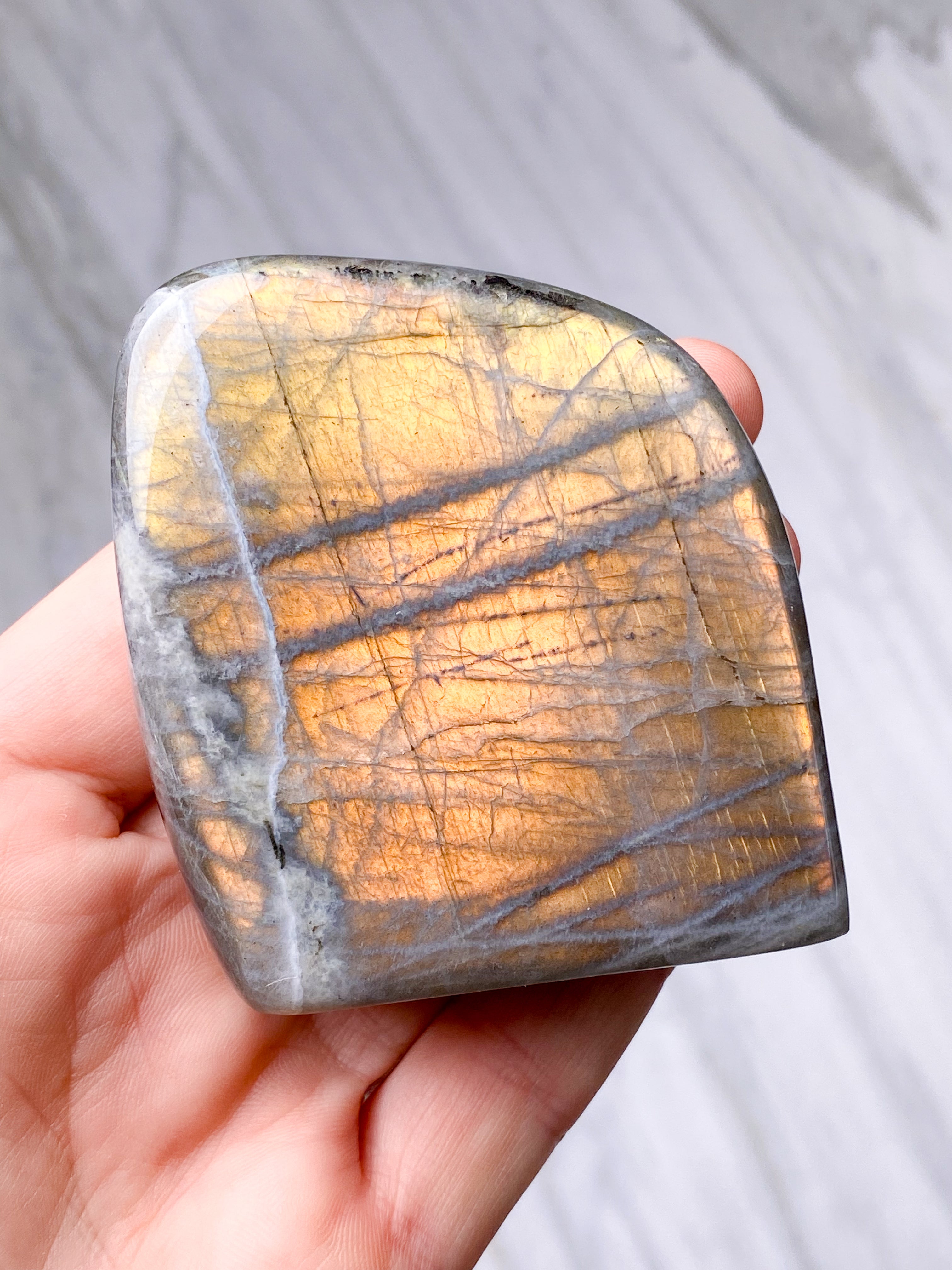 Guld labradorite hjärta