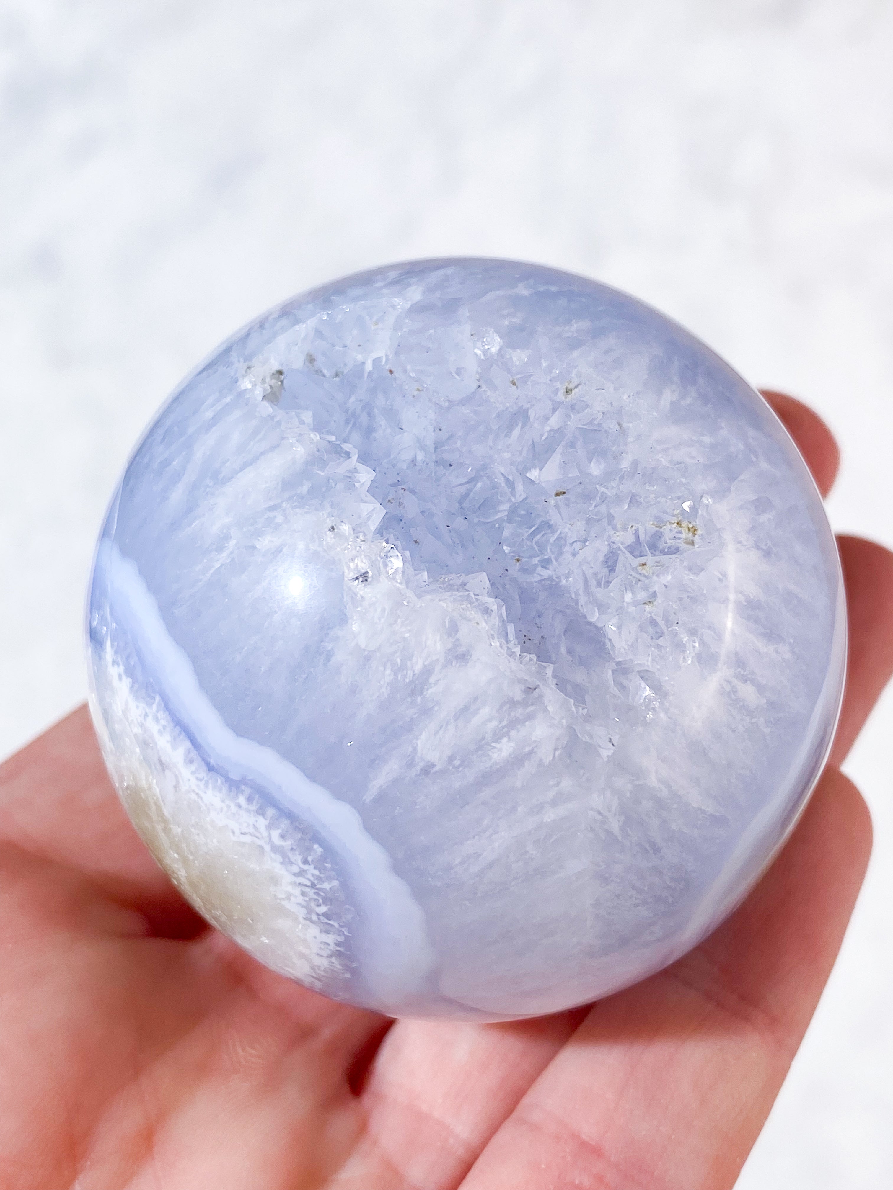 Druzy Blonde Agat Kugle (Nr. 4)