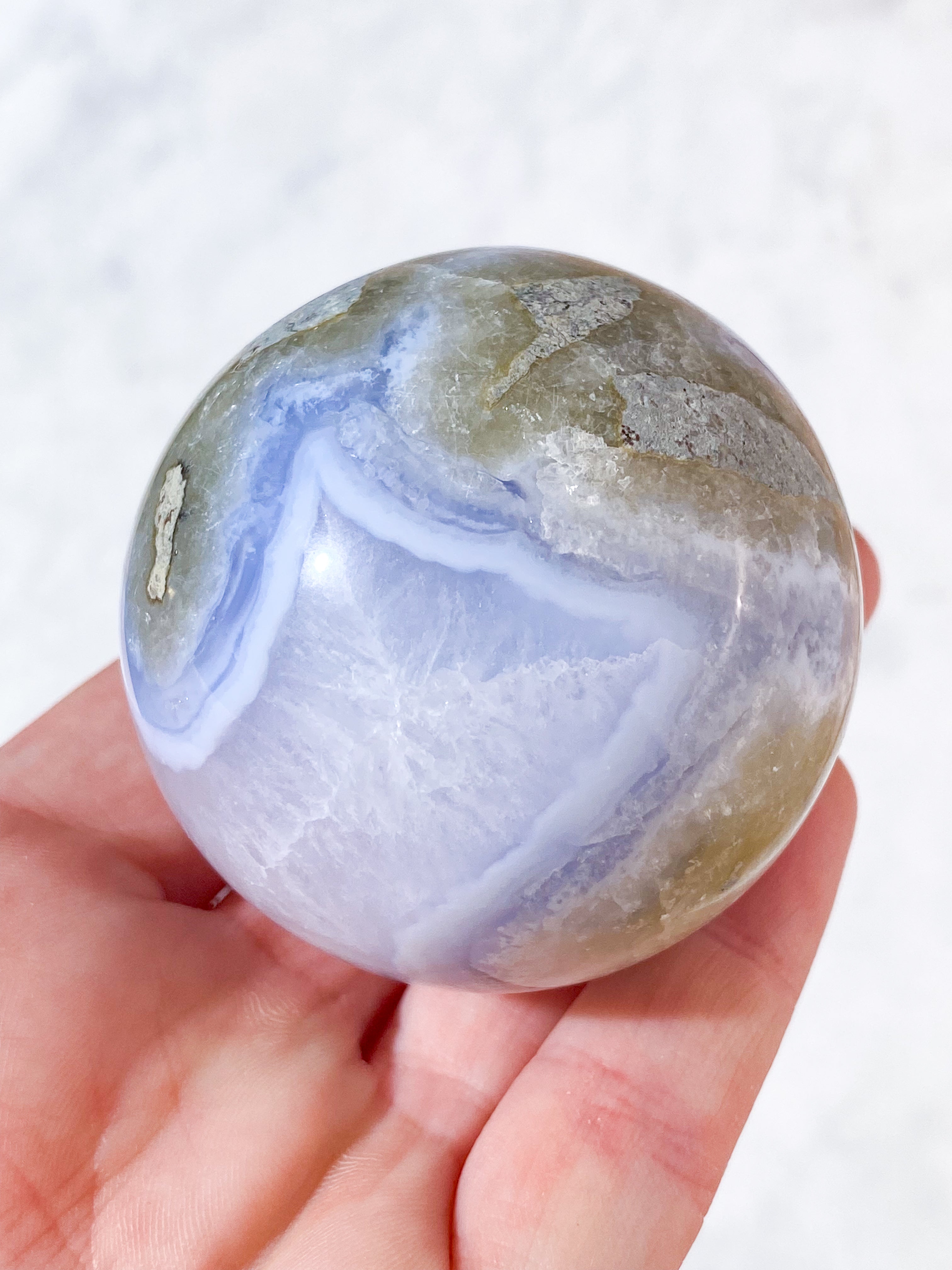 Druzy Blonde Agat Kugle (Nr. 4)
