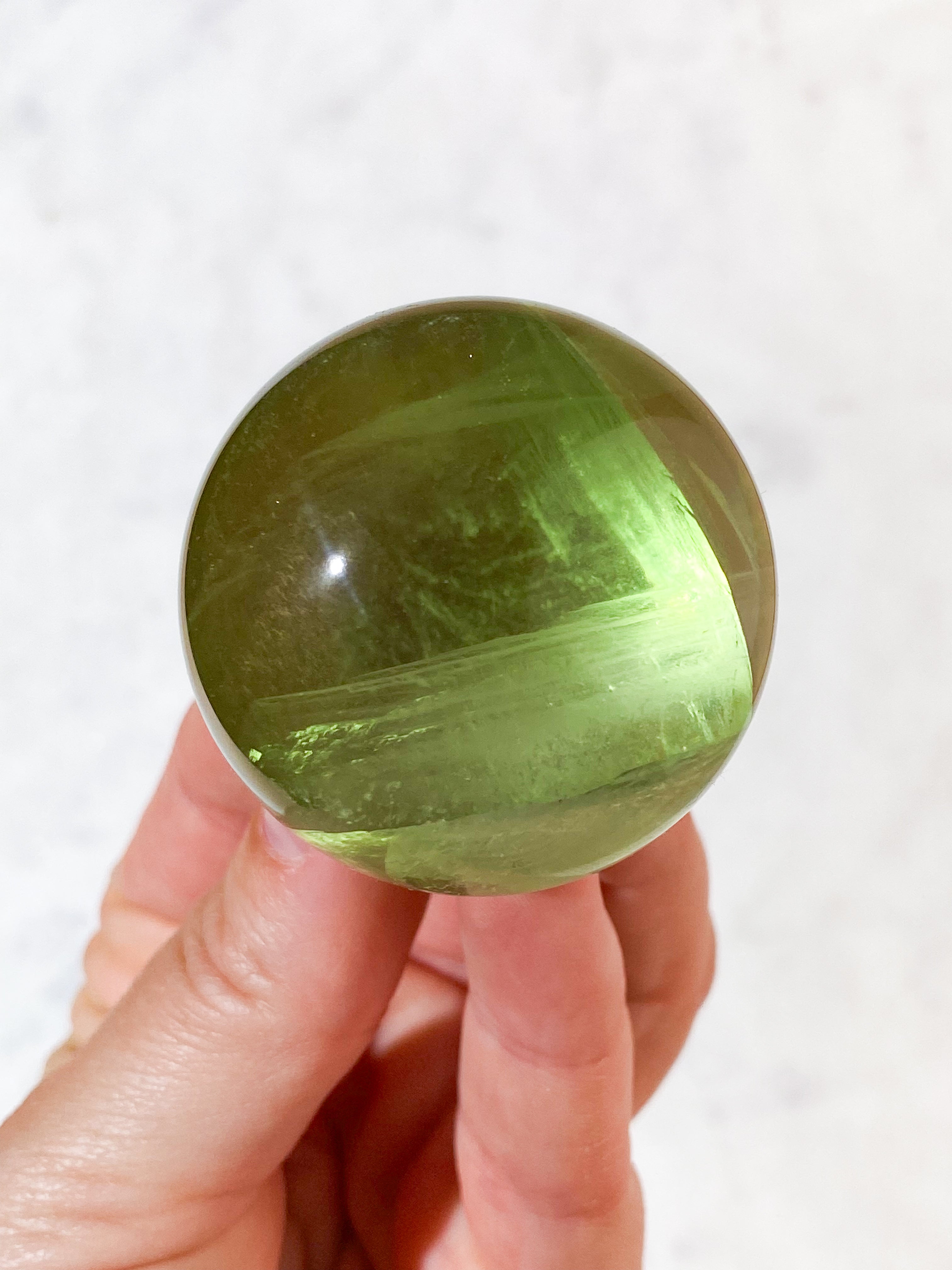 Regnbue Green Apple Fluorit Kugle (Nr. 24) Eksklusiv