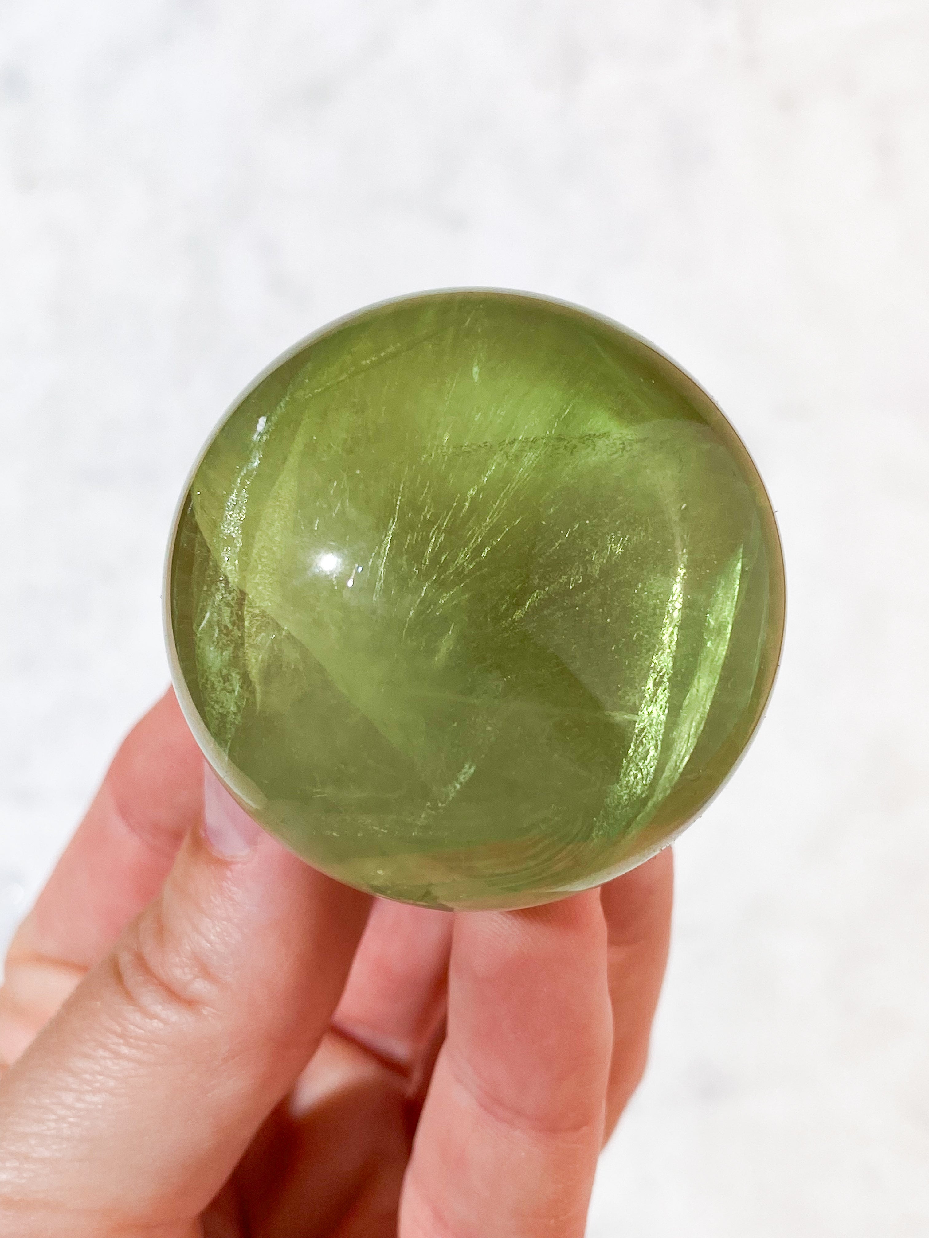 Regnbue Green Apple Fluorit Kugle (Nr. 25) Eksklusiv