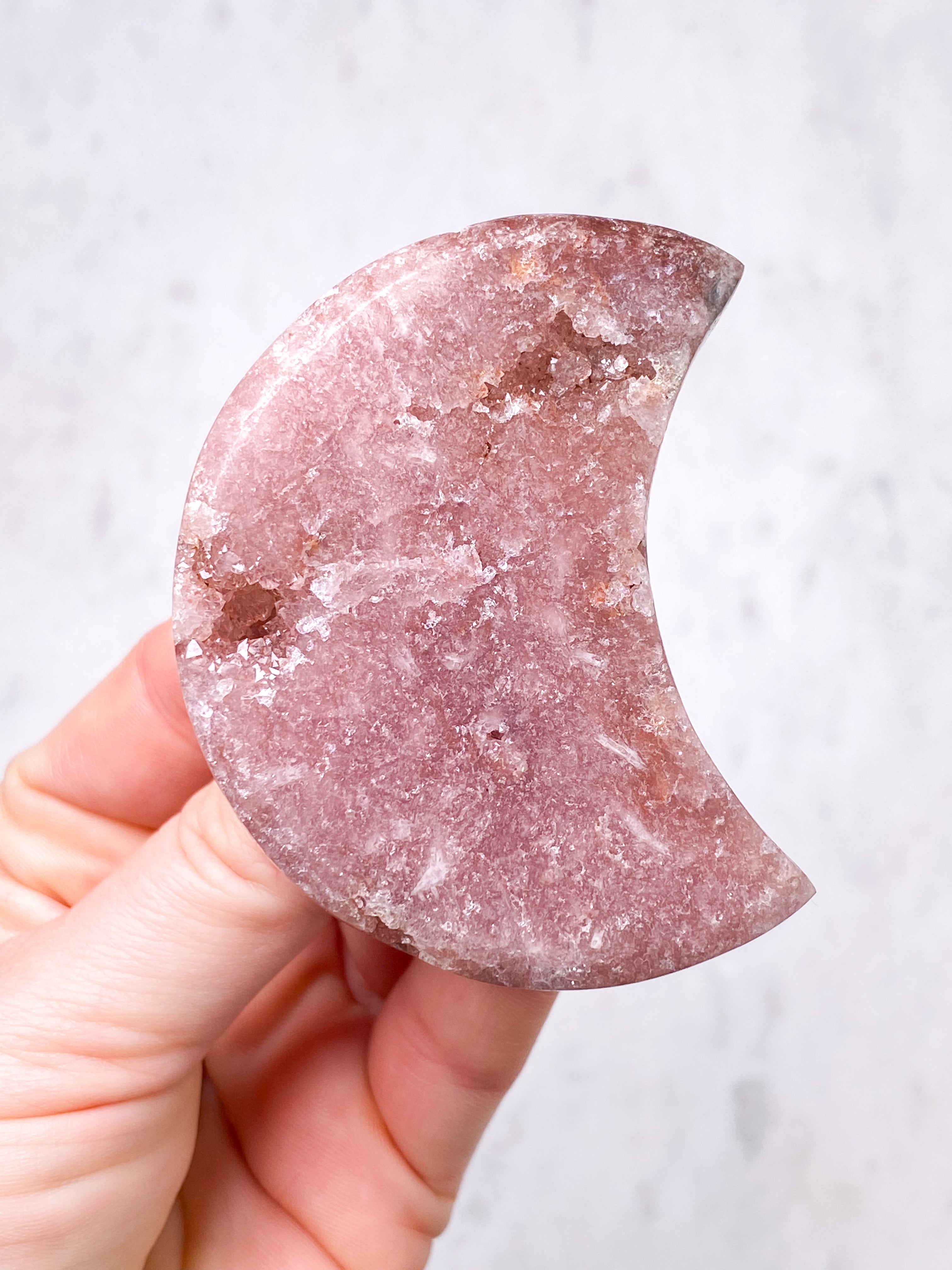 Druzy Pink Ametyst Måne (Nr. 5)