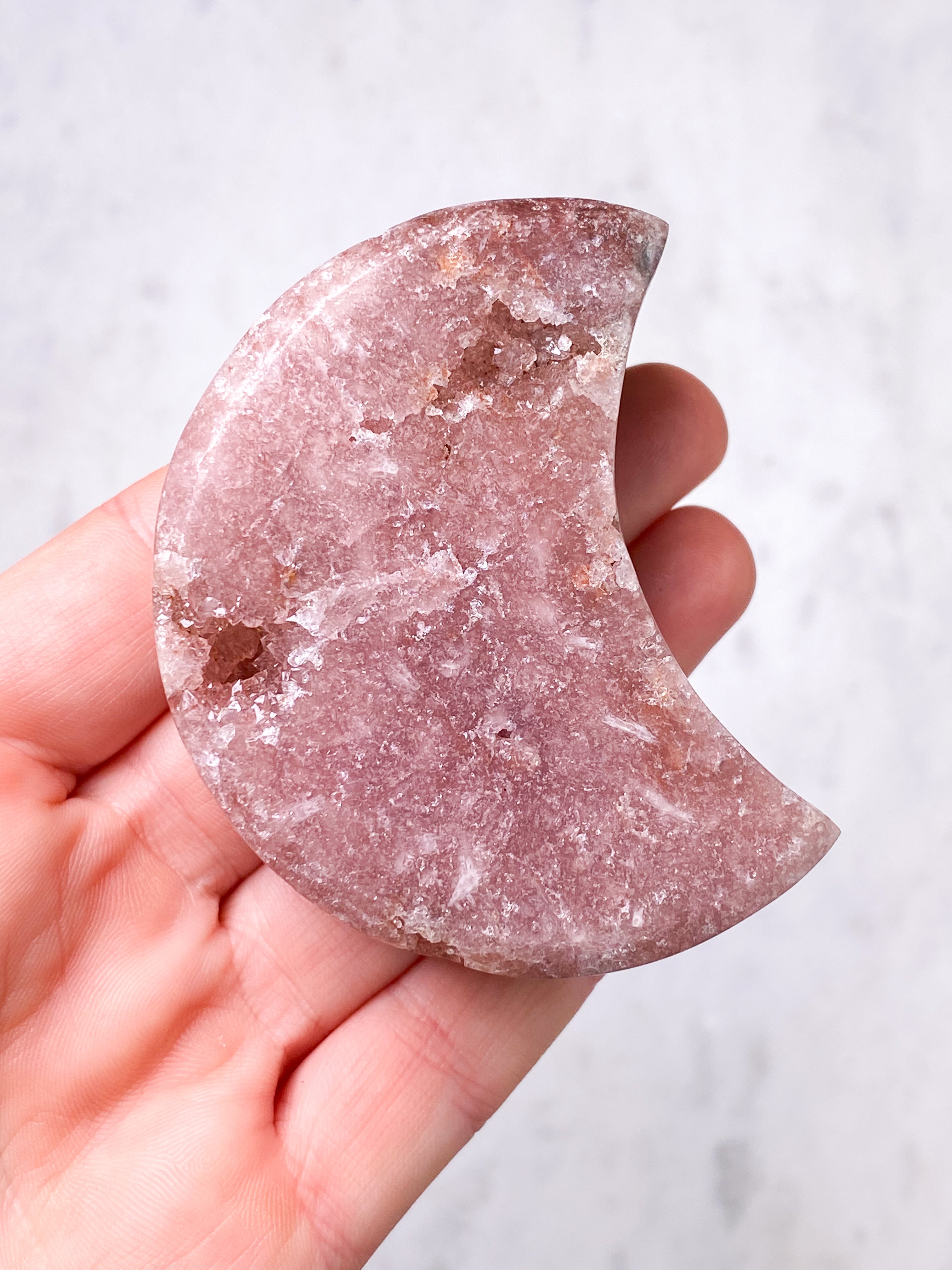 Druzy Pink Ametyst Måne (Nr. 5)