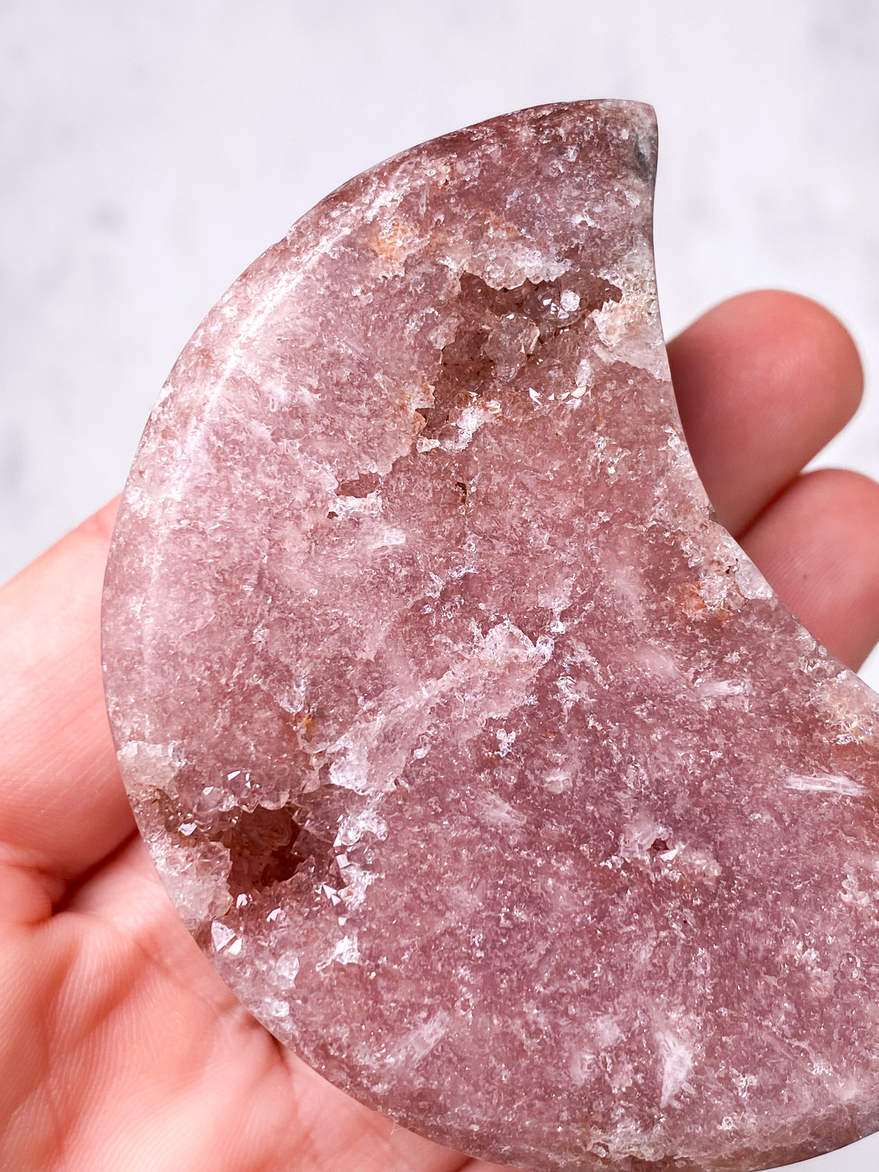 Druzy Pink Ametyst Måne (Nr. 5)