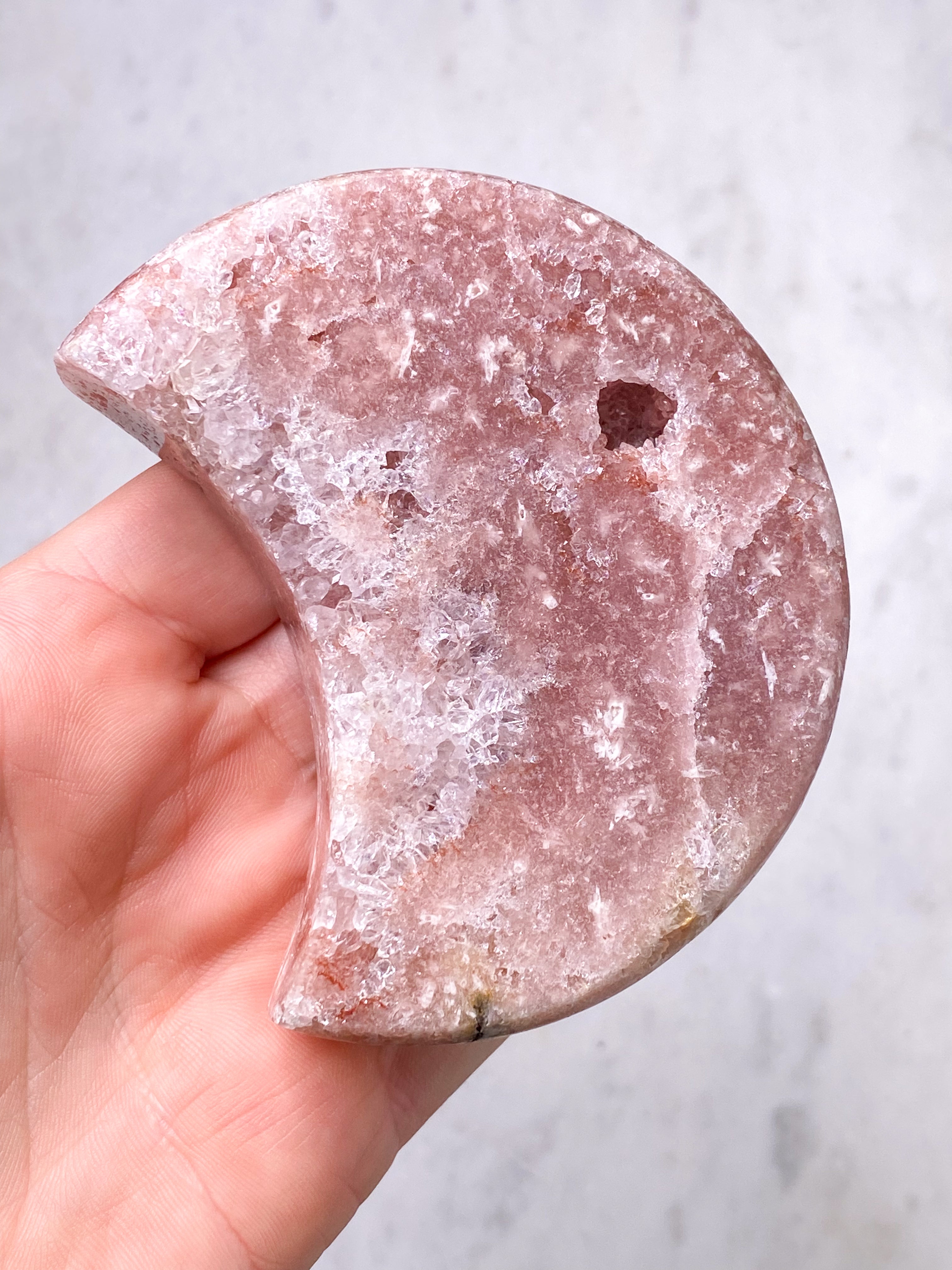 Druzy Pink Ametyst Måne (Nr. 6)